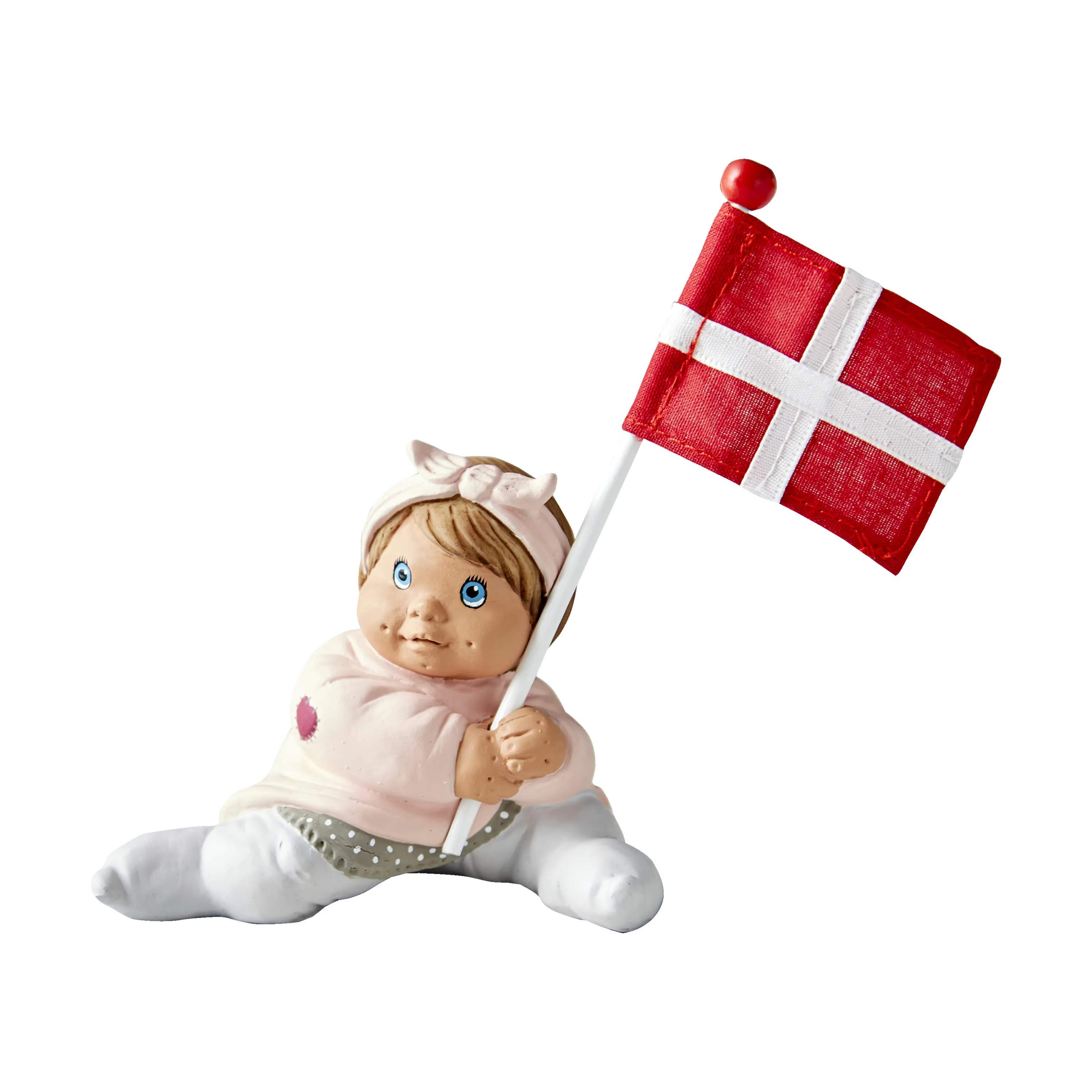 Klarborg Øvrige figurer Fødselsdagspige m. flag i Lyserød, 1