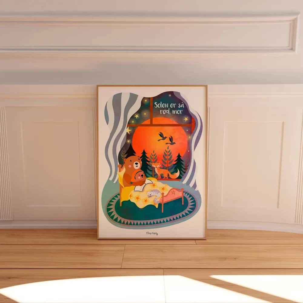 Poster&Frame Plakater Plakat - Solen er så rød, mor i Multifarvet, 2