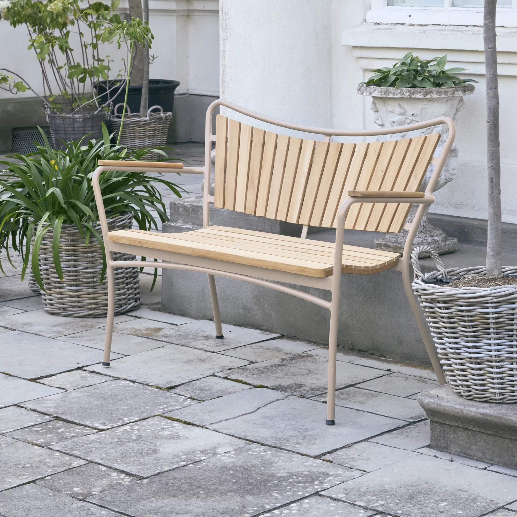 Mandalay Havebænke Marguerit Havebænk i Taupe, 112 cm, 3