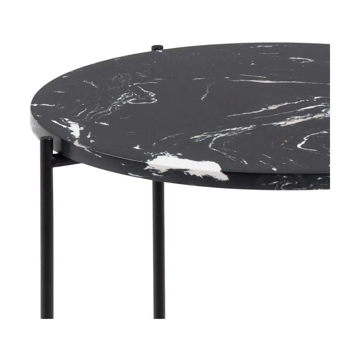 CASA Living Sideborde Avila Hjørnebord i Sort, H45 x Ø42 cm, 4