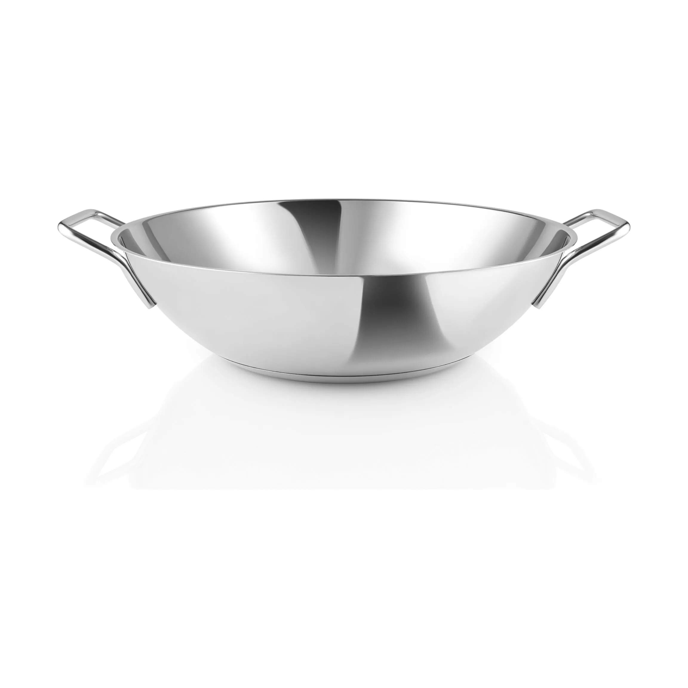 Stainless Steel Wok, polished steel, large