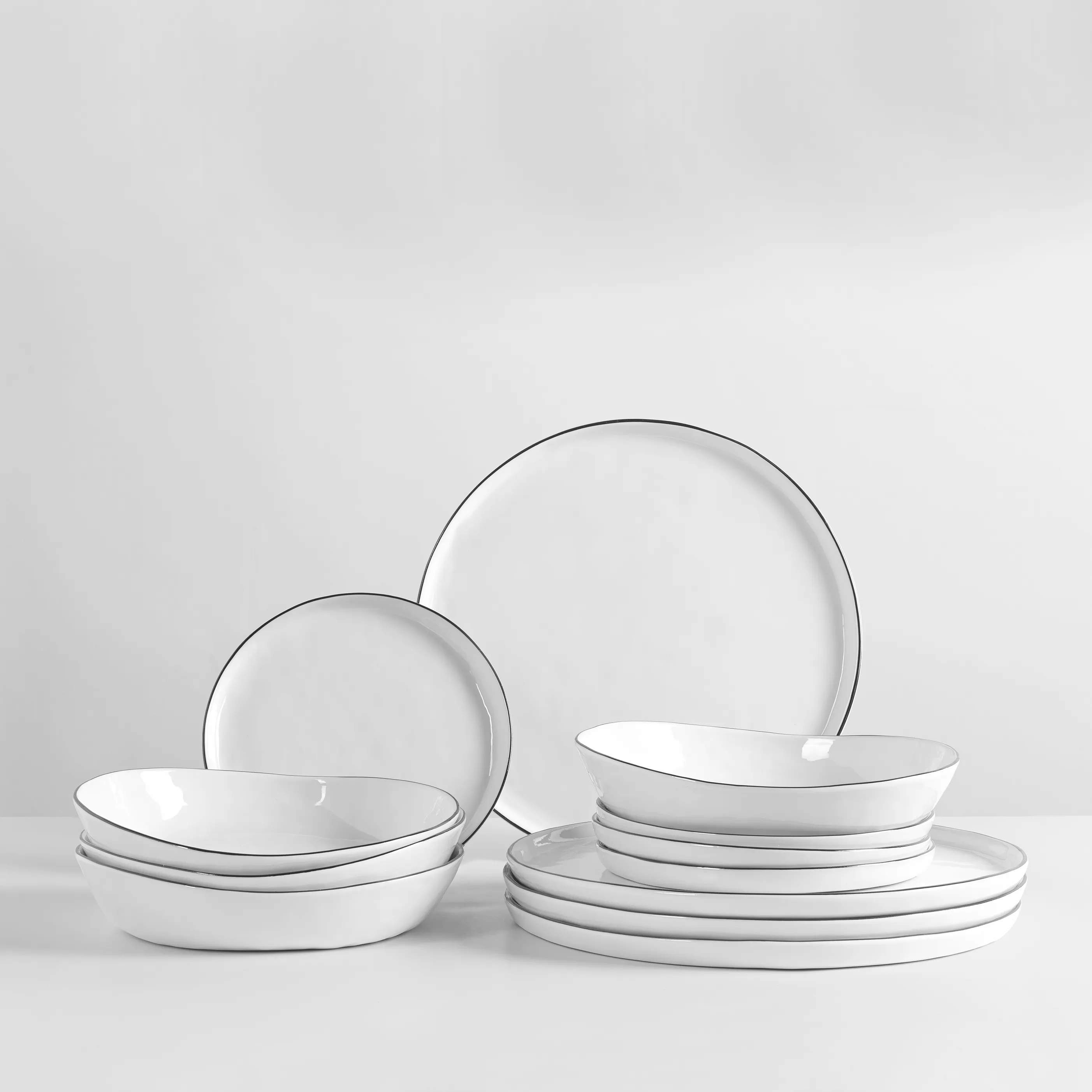 Broste Copenhagen Middagstallerkener Salt Middagssæt - 12 dele i 12 stk., 2