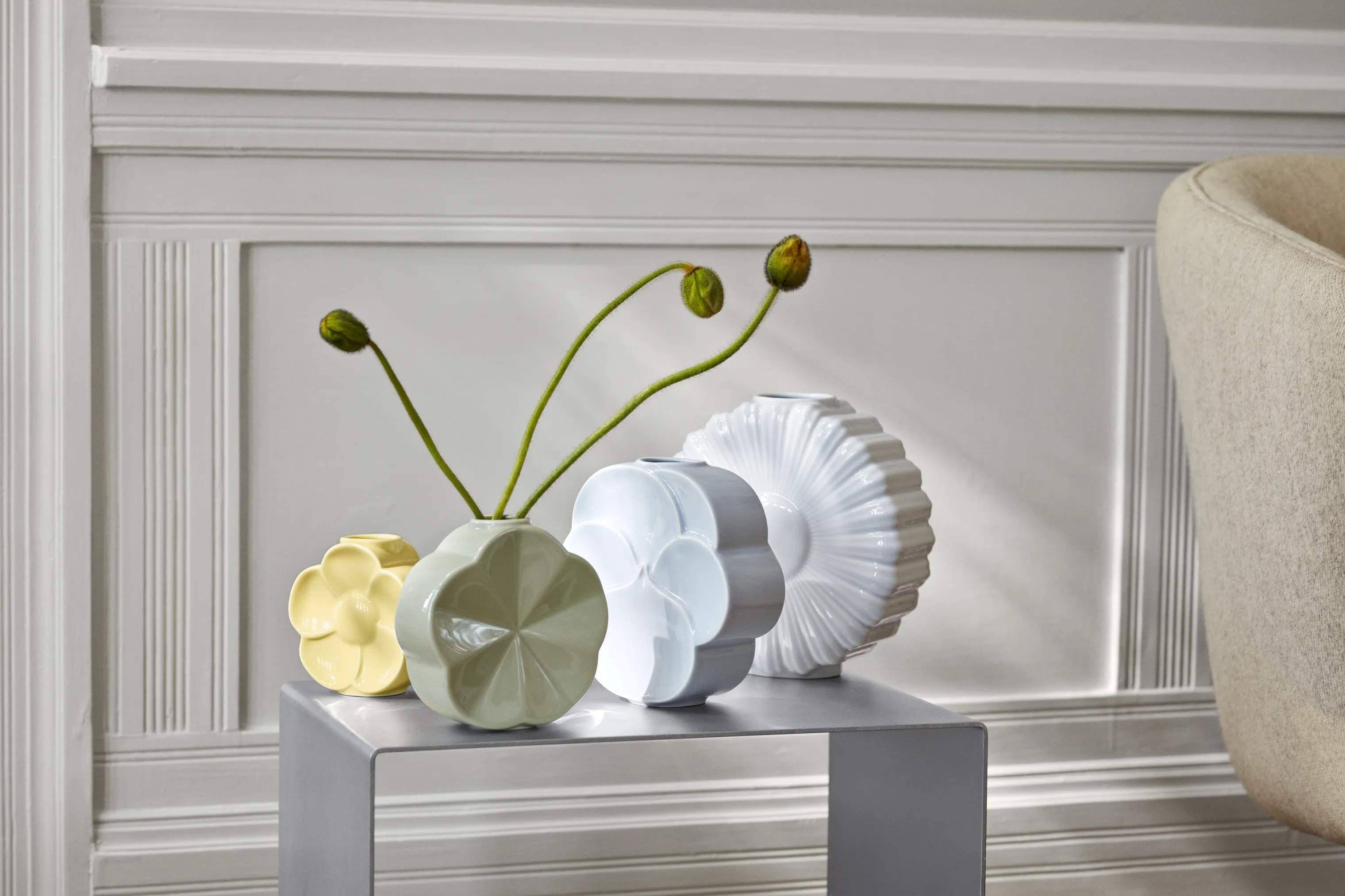 Lyngby Porcelæn Vaser Flower Vase - Snerle i Grøn, 2