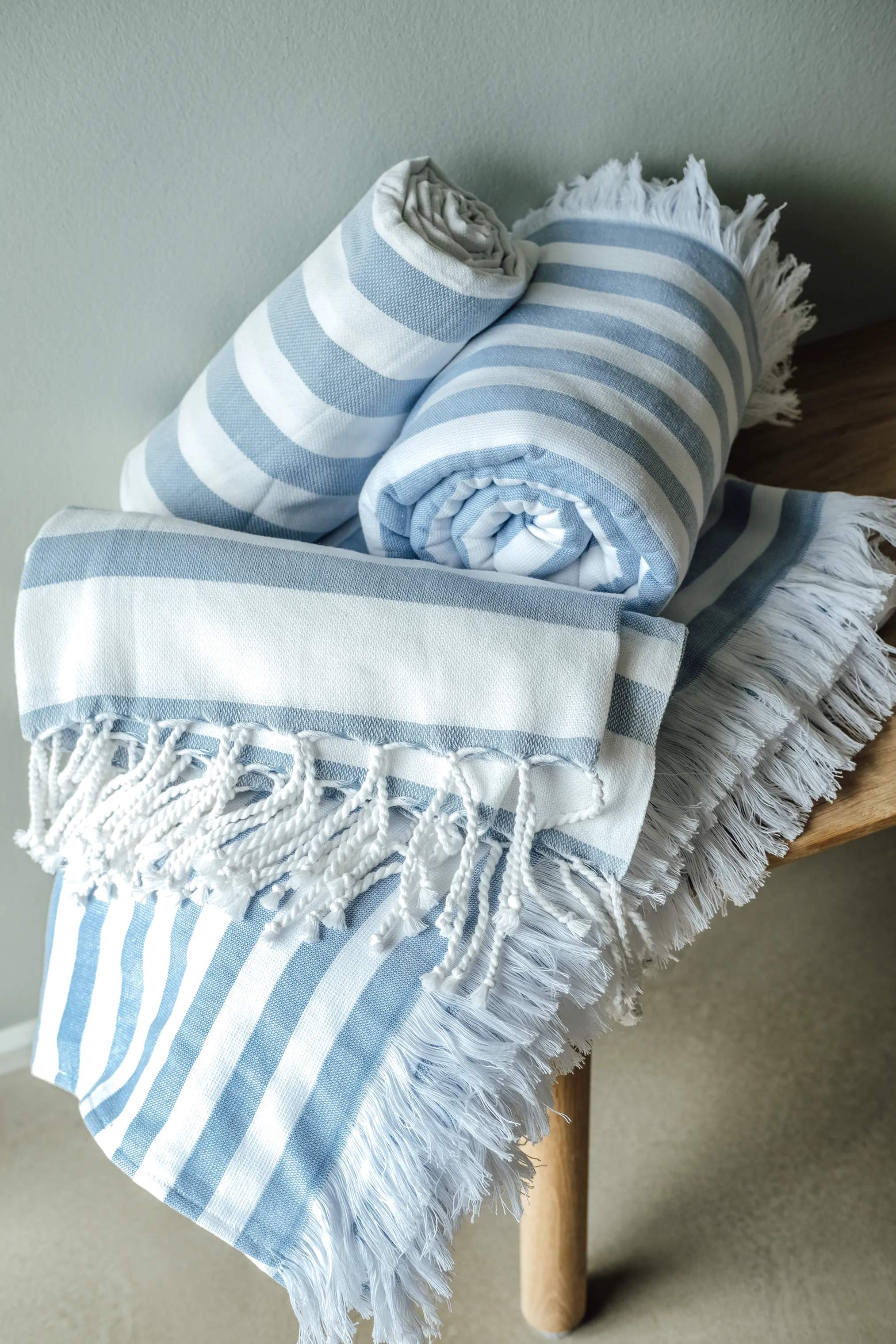 SKAGEN living Håndklæder Hammam Håndklæde i Hvid/blå, 8