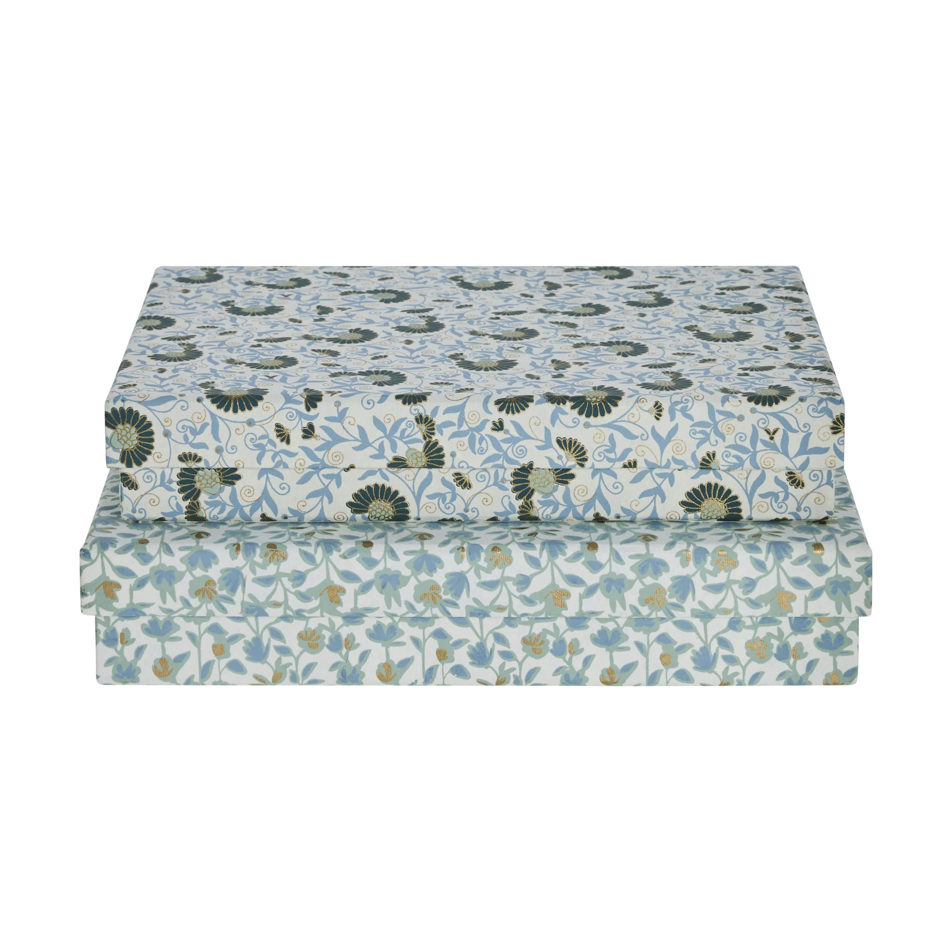 Lene Bjerre Småopbevaring Ellen Æskesæt - 2 stk. i hvid/blå, 6,5 cm, 1