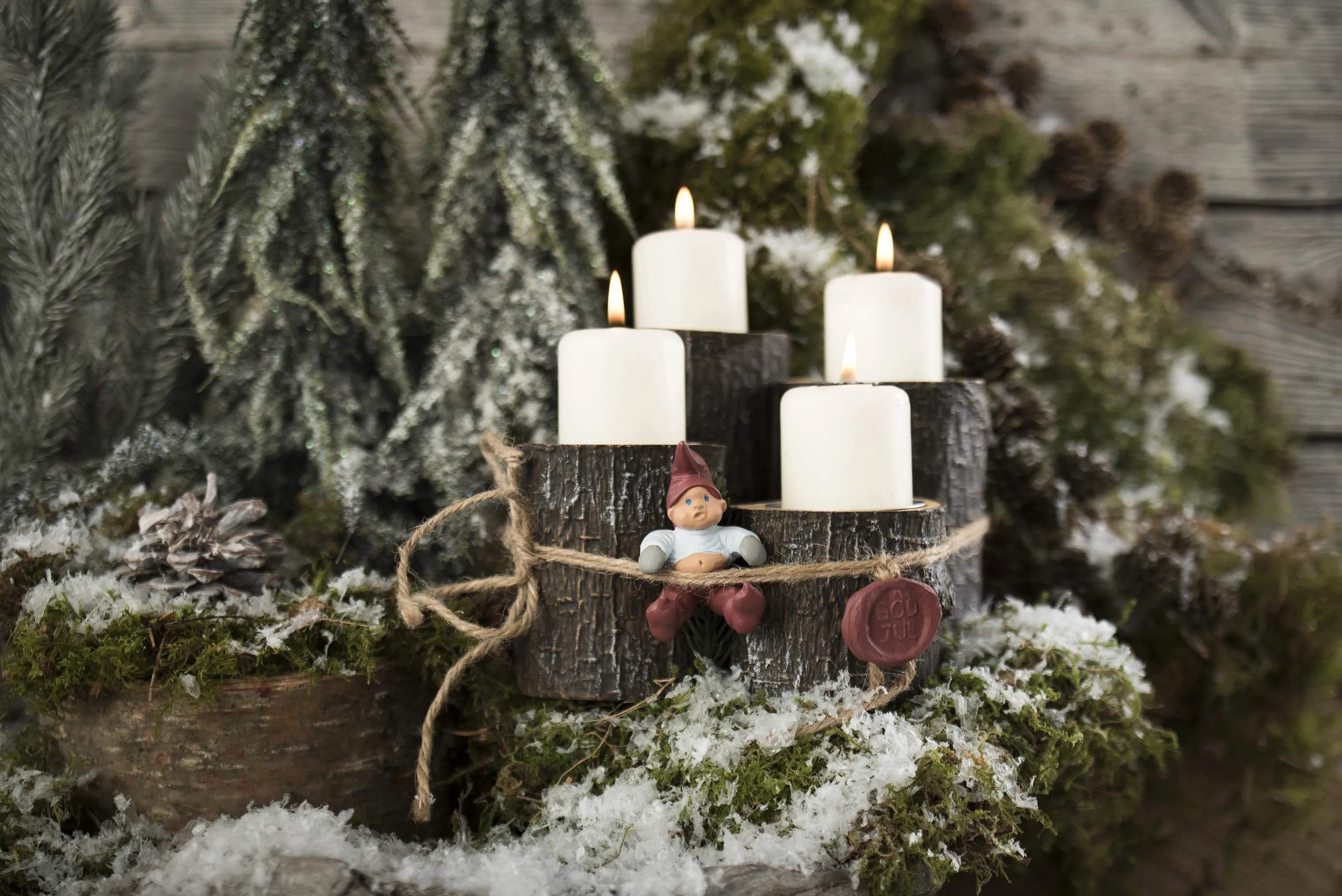 Klarborg Jule- og adventsstager Adventstage - Bette Kræn i Brun, 15 cm, 3