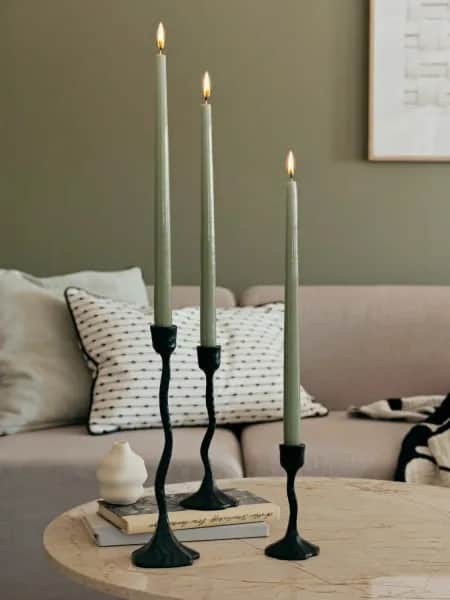 Broste Copenhagen Kronelys Smooth Glossy Kronelys i Grøn, 3