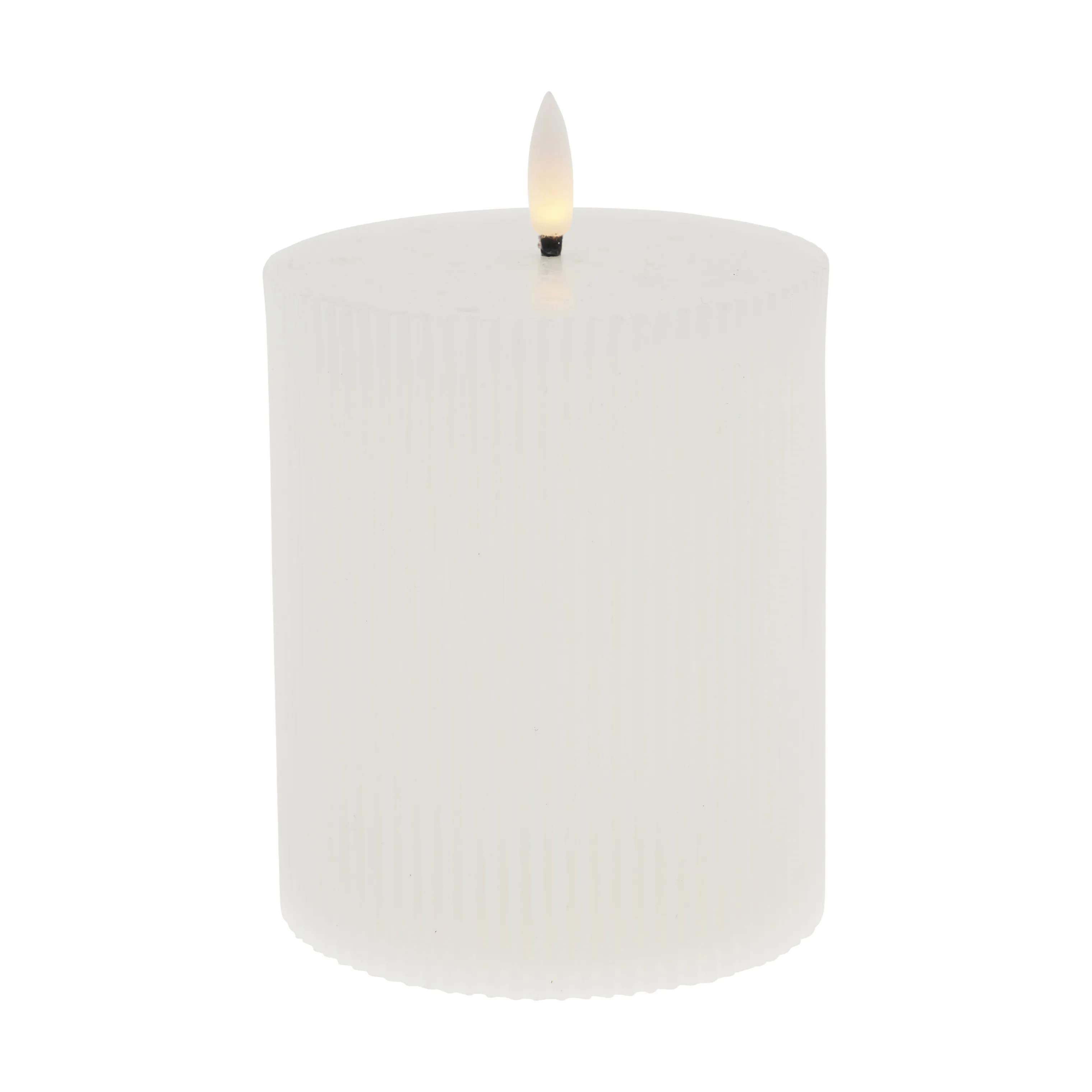 Lene Bjerre LED-lys Lillia LED Bloklys i hvid, H12 x Ø10 cm, 1