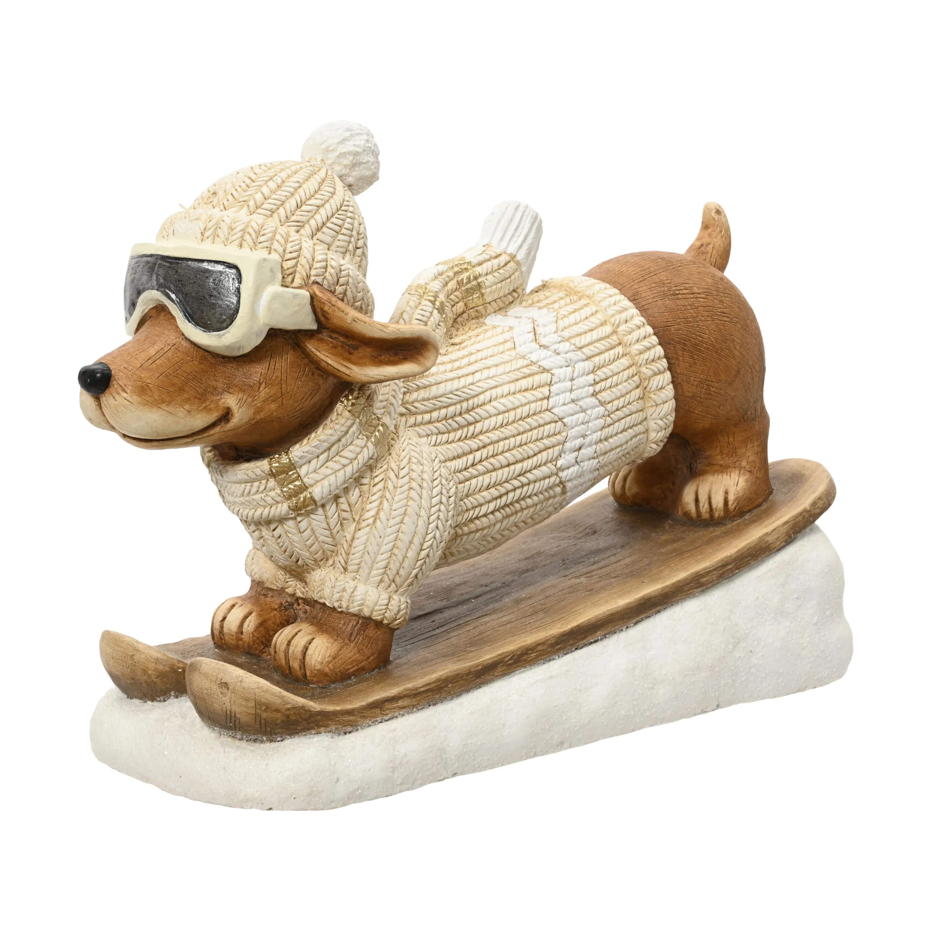Casa Christmas Julefigurer Skihund i Skihund på sti, 1