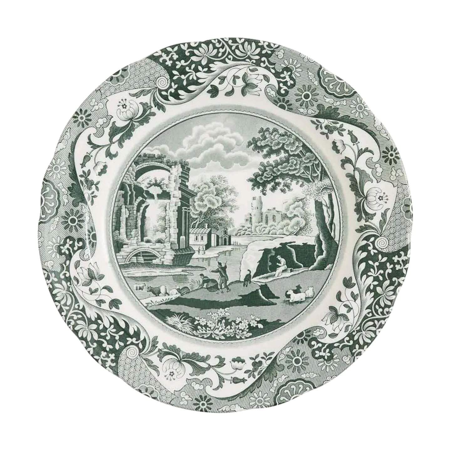 Spode Middagstallerkener Heritage Green Italian Middagstallerken i Grøn/hvid, 1