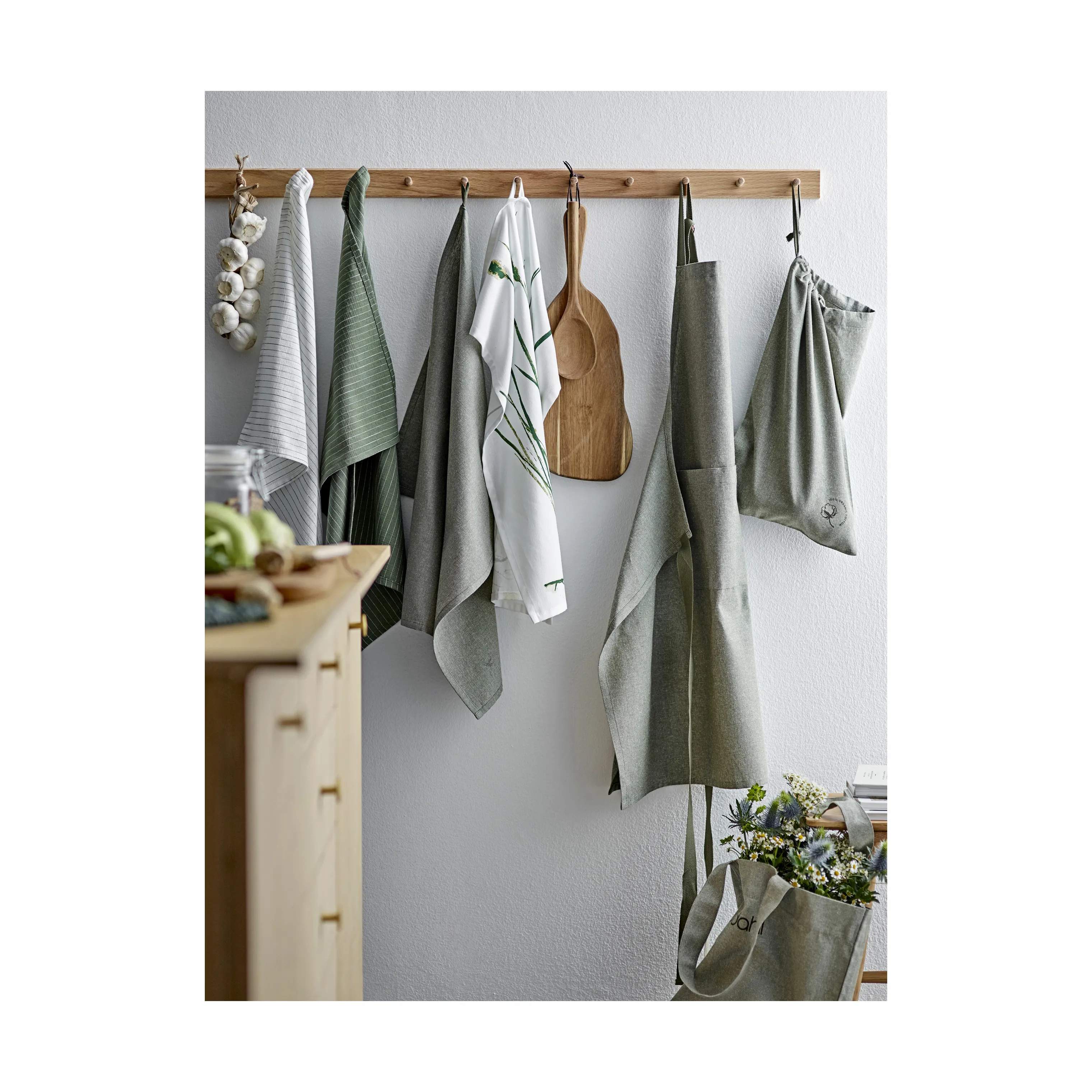 Chambray Viskestykke, olive, large