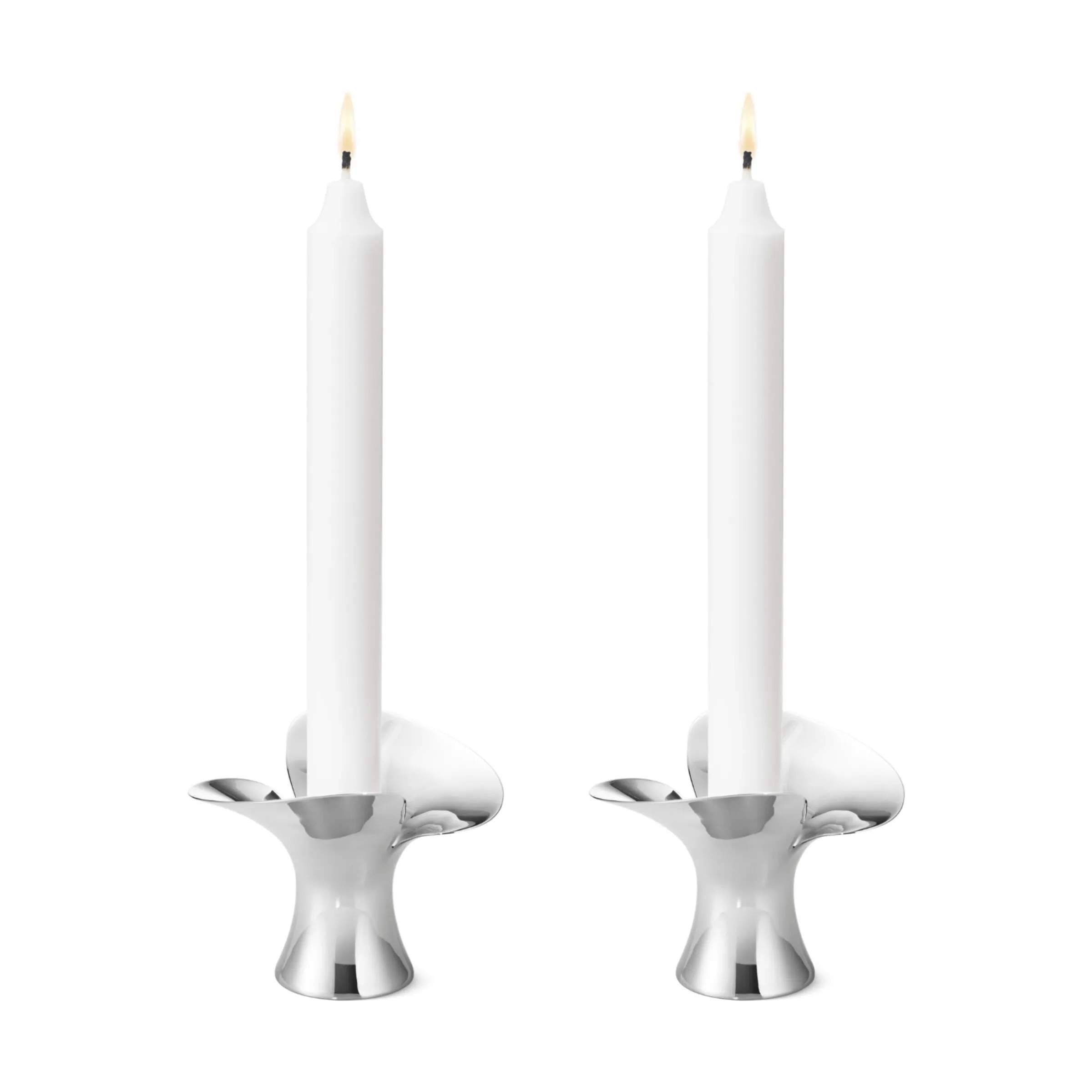 Georg Jensen Kronelysestage Bloom Lysestage - 2 stk. i Sølv, 5