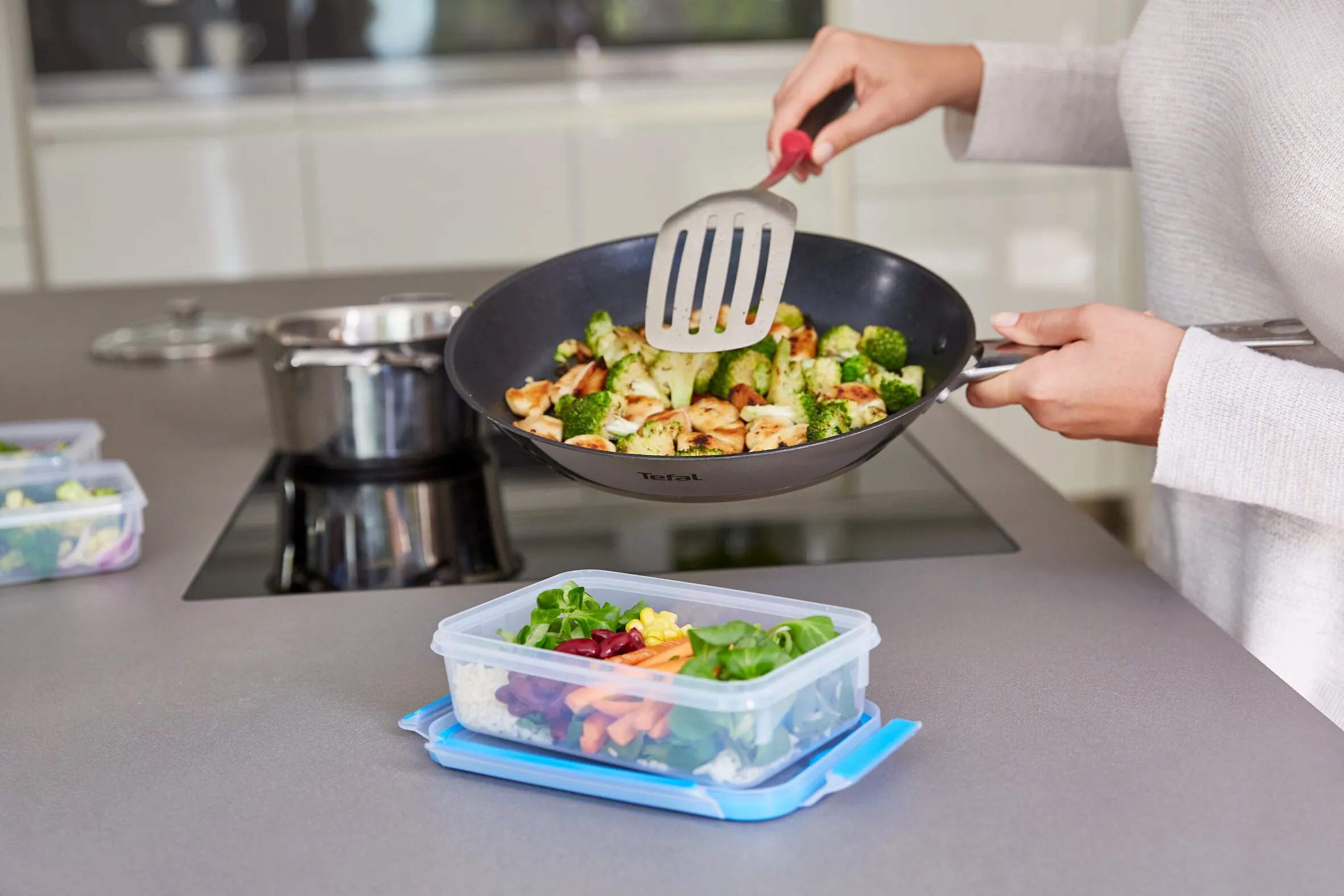 Tefal Opbevaringsbokse Masterseal Opbevaringssæt - 5 dele i Klar / Blå, 3