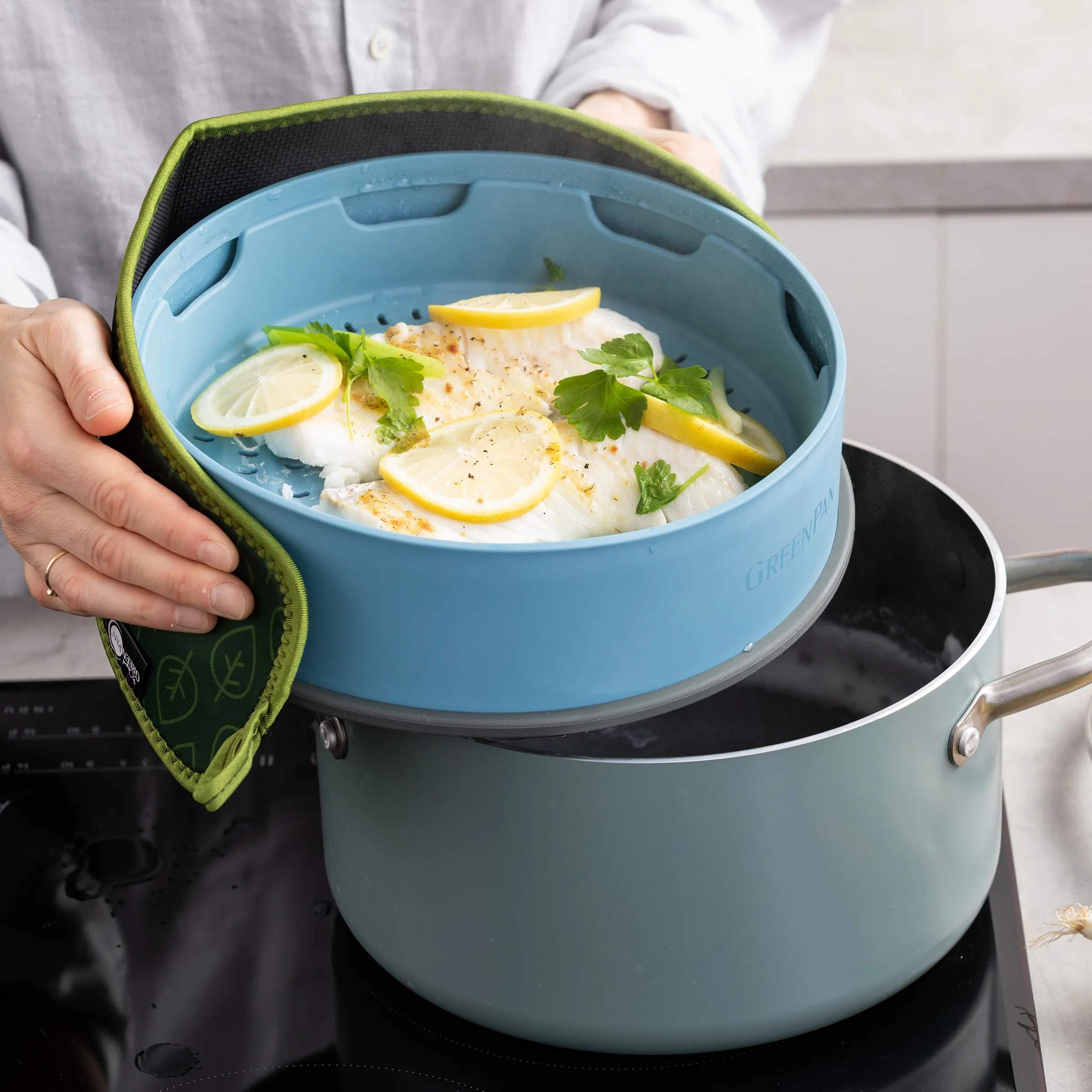 Greenpan Øvrigt køkkengrej Steamy Damper i Blå, 5