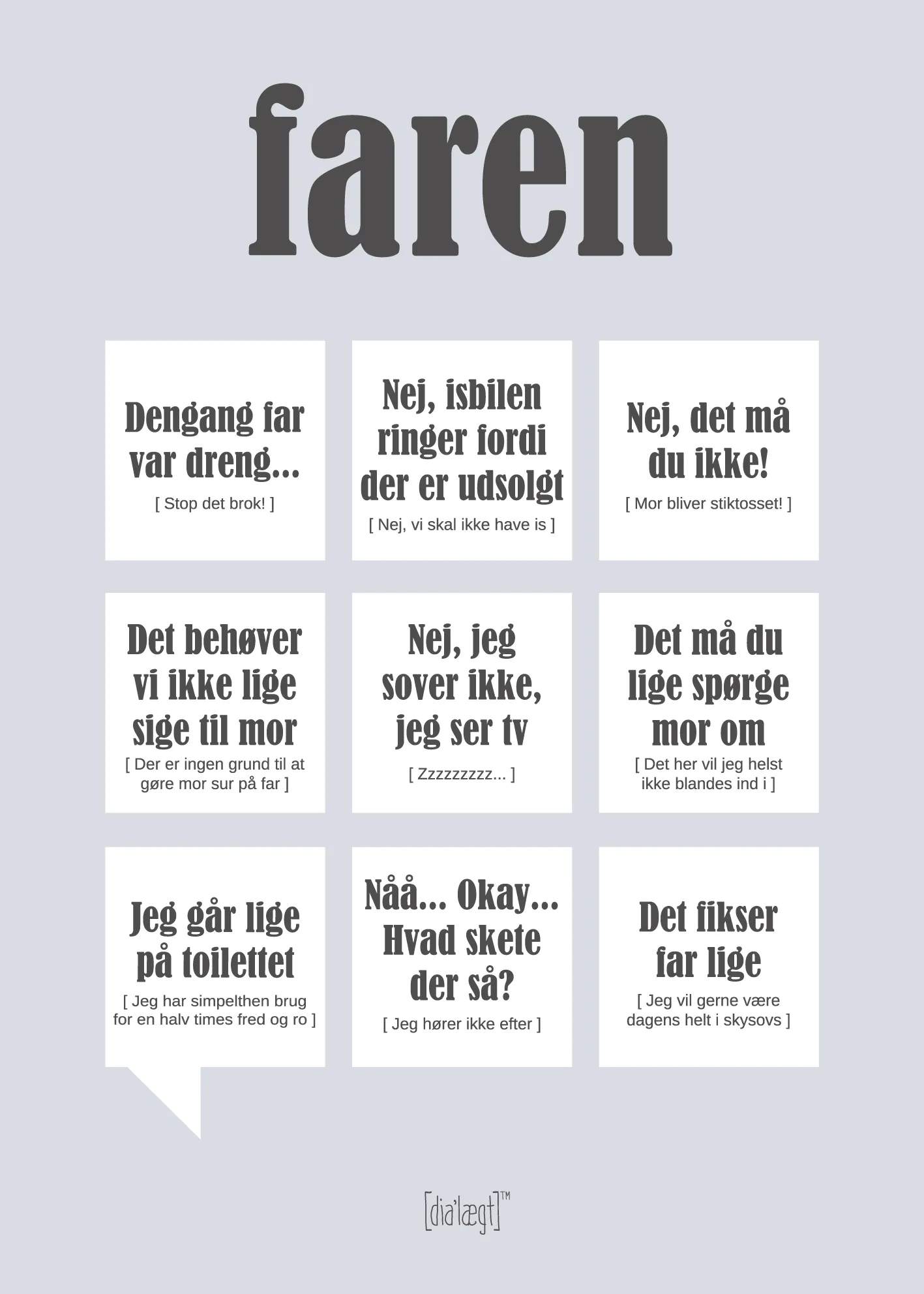 Poster&Frame Plakater Plakat - Faren i Lysegrå/hvid, B50 x L70 cm, 1