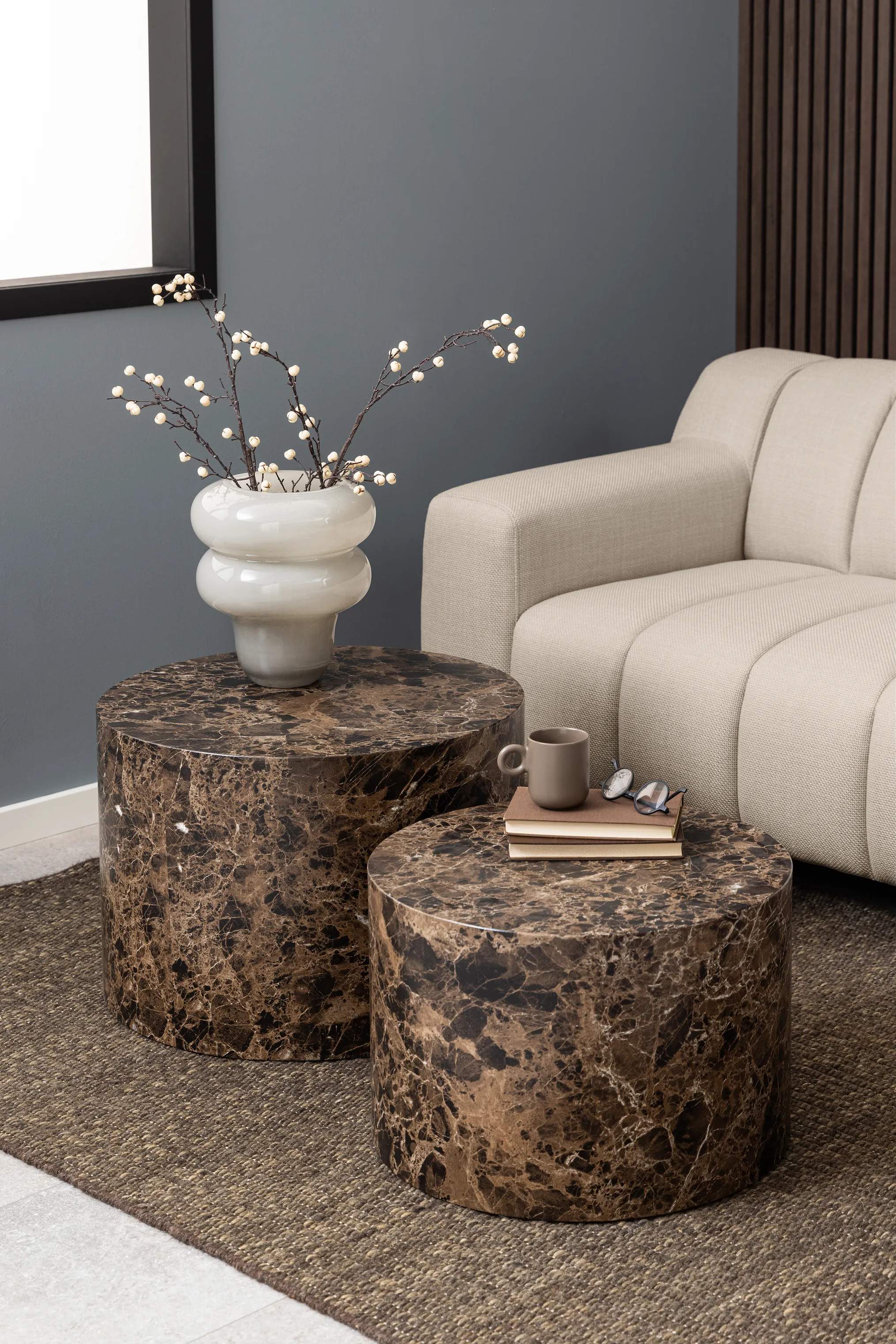 CASA Living Sofaborde Dice Sofabordssæt - 2 stk i Brun, 3