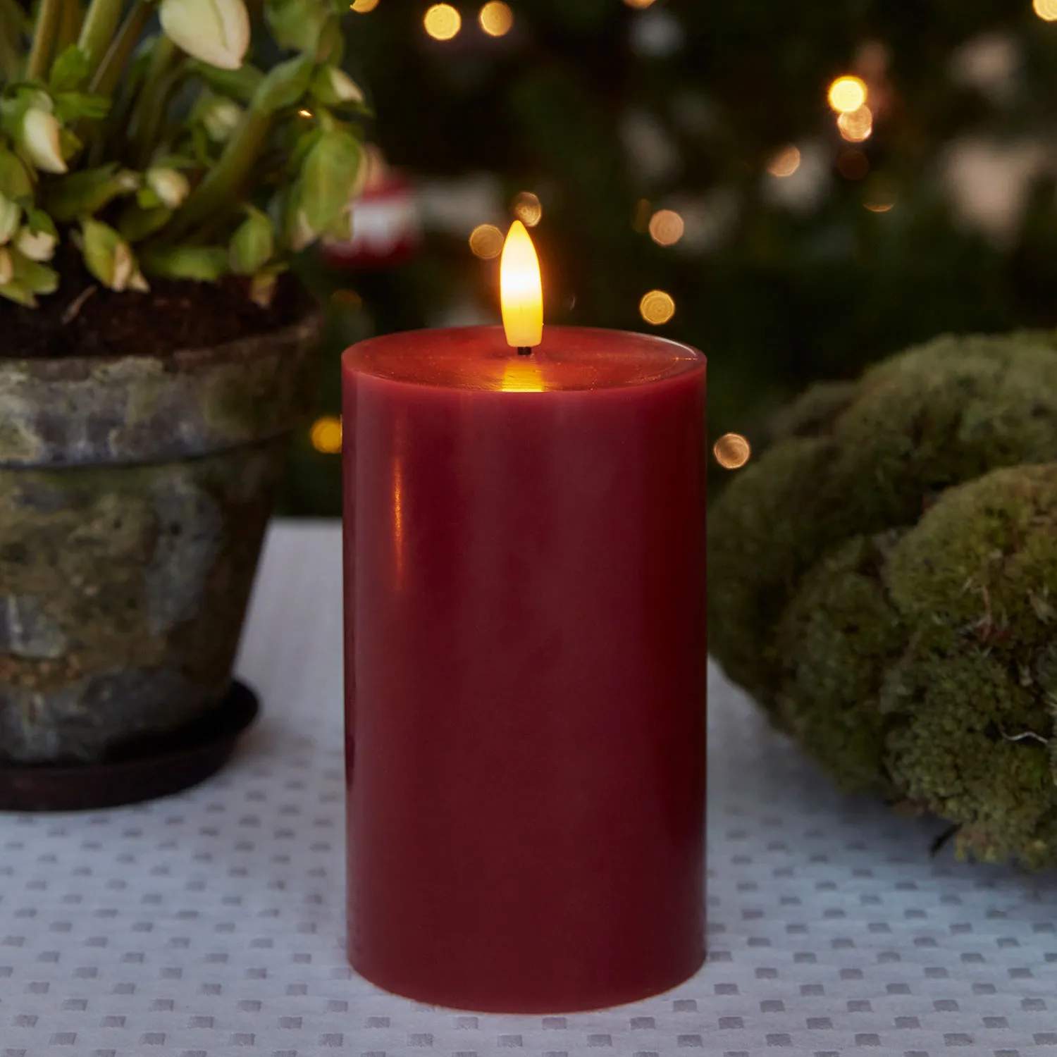Sirius LED-lys Sille LED Bloklys i Rose Plum, H12,5 x Ø7,5 cm, 2