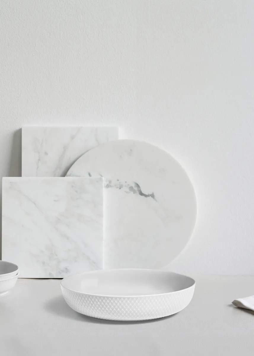 Lyngby Porcelæn Serveringsskåle Rhombe Serveringsskål i Hvid, 2