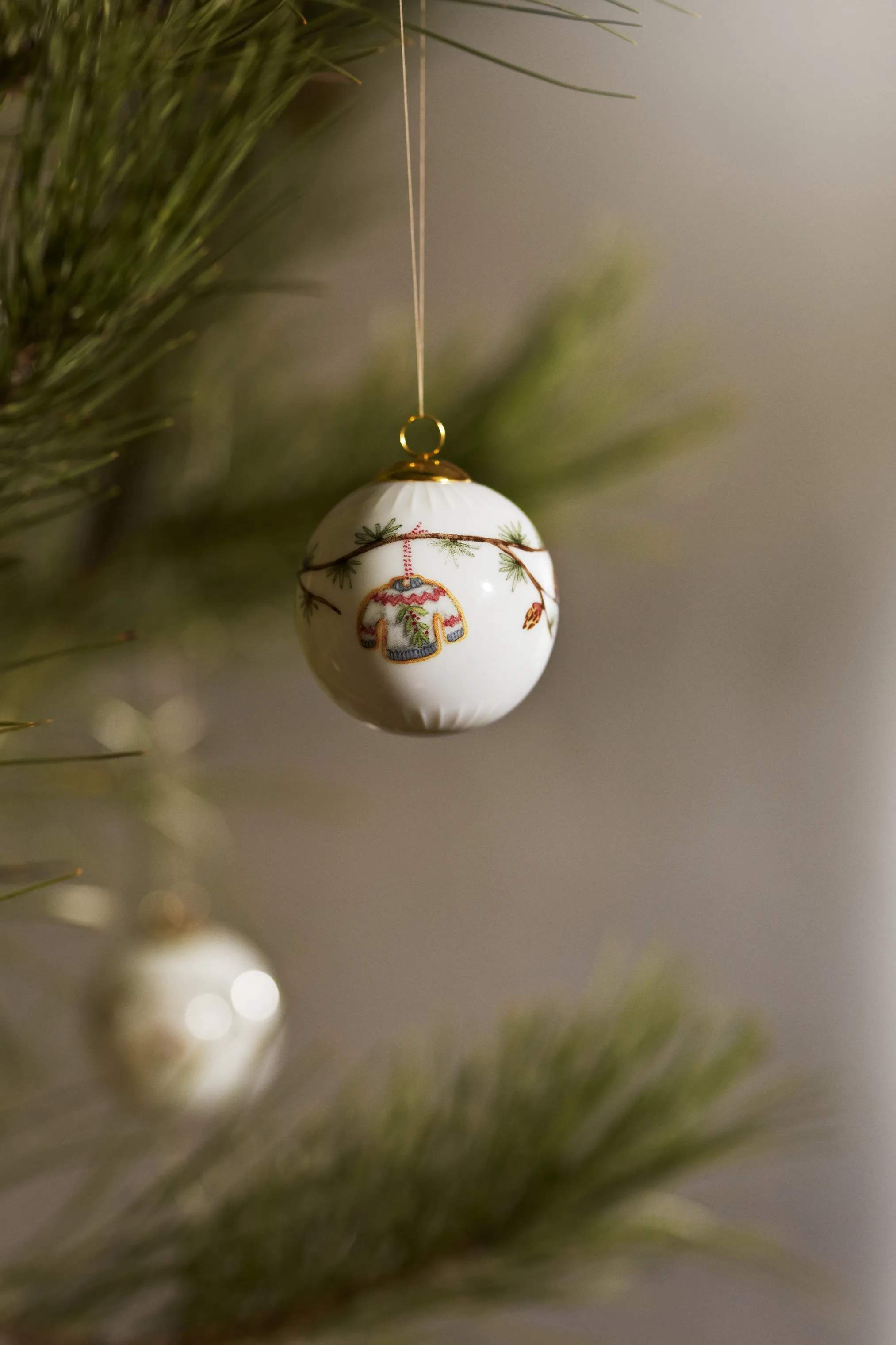 Kähler Julekugler Hammershøi Jul Julekugle 2025 i Hvid m. deko, 2