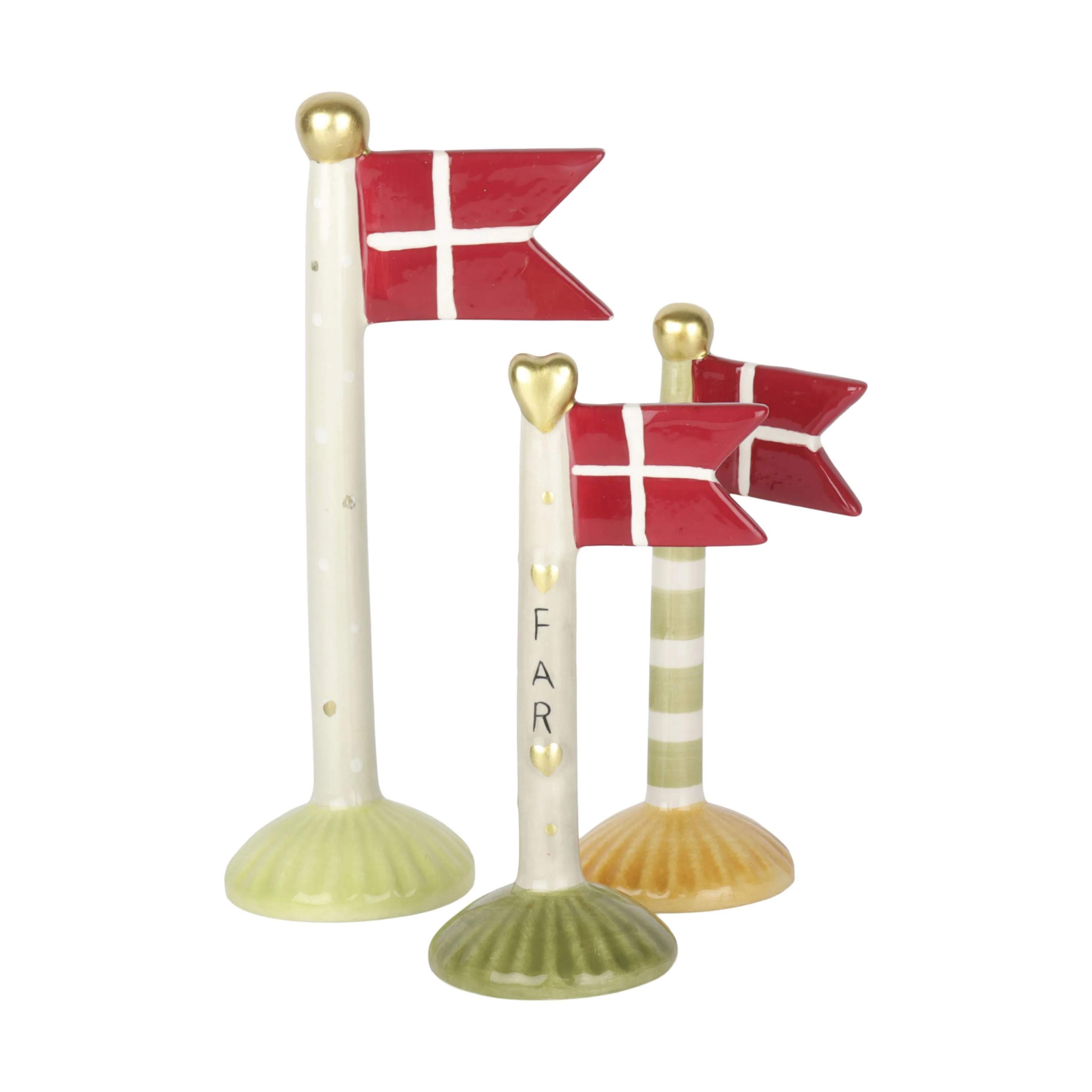 Speedtsberg Bordflag Flag - Prikker i Flag i beige m. prikker/grøn, 2
