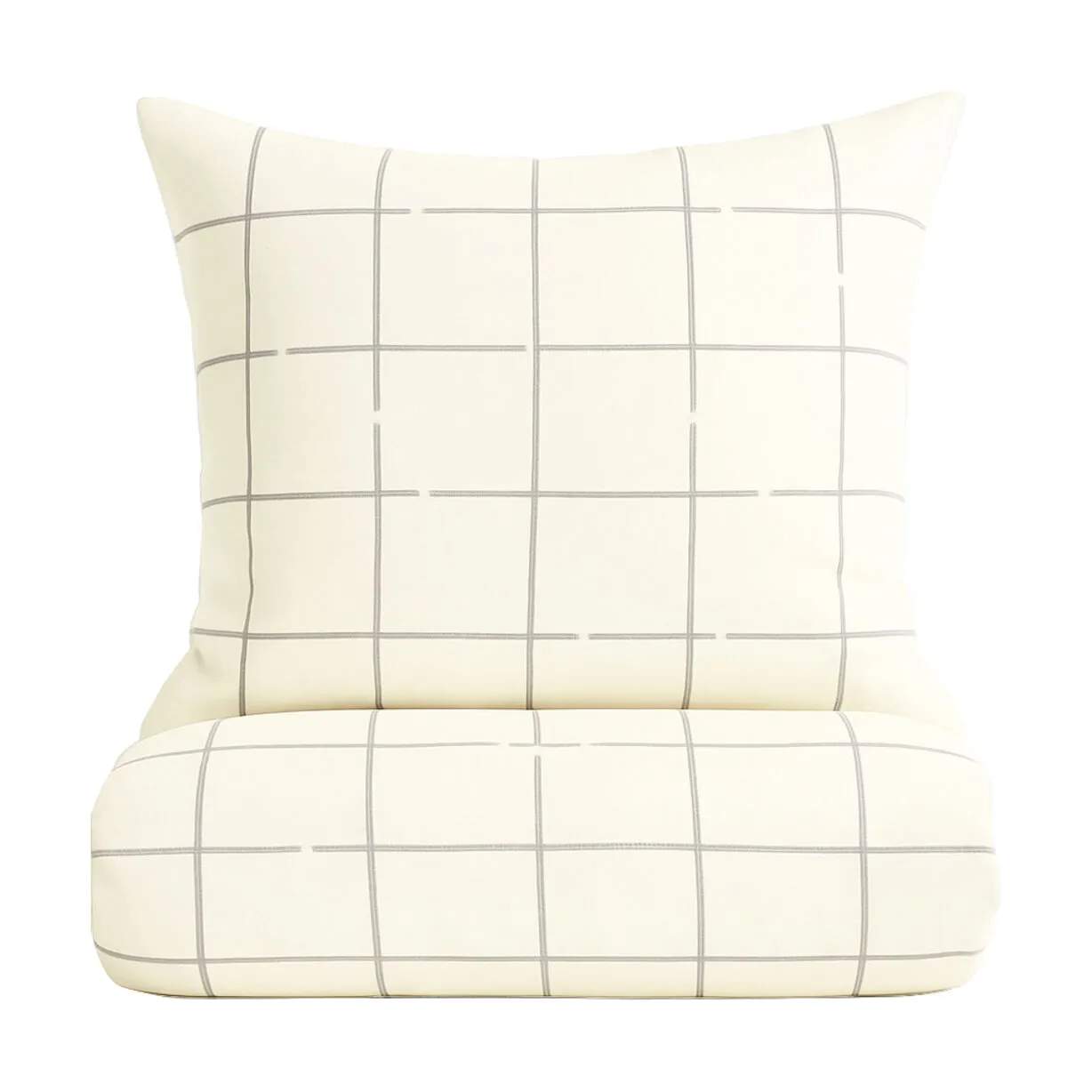omhu x Mads Barfod Sengetøj Wave Grid Sengetøj i Vanilje, B140 x L200 cm, 1