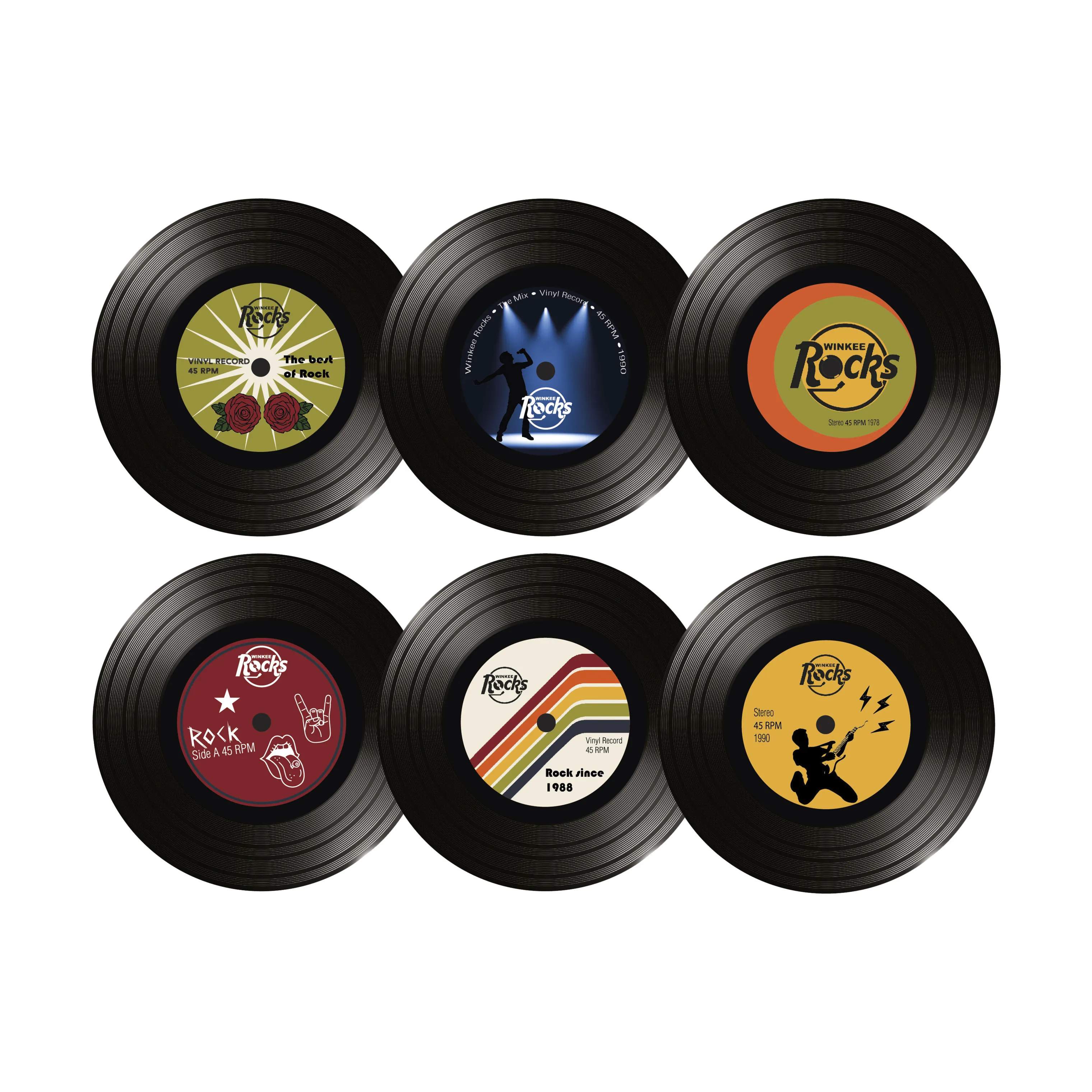 Winkee Bordskånere Bordskåner - Vinyl plade - 6 stk. i Sort, 1