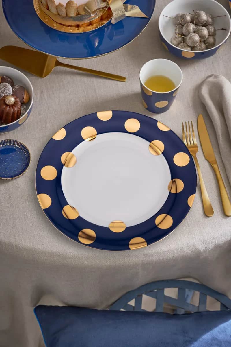 PIP Studio Middagstallerkener Dot Delight Middagstallerken - 2 stk. i Mørkeblå, 26,5 cm, 2