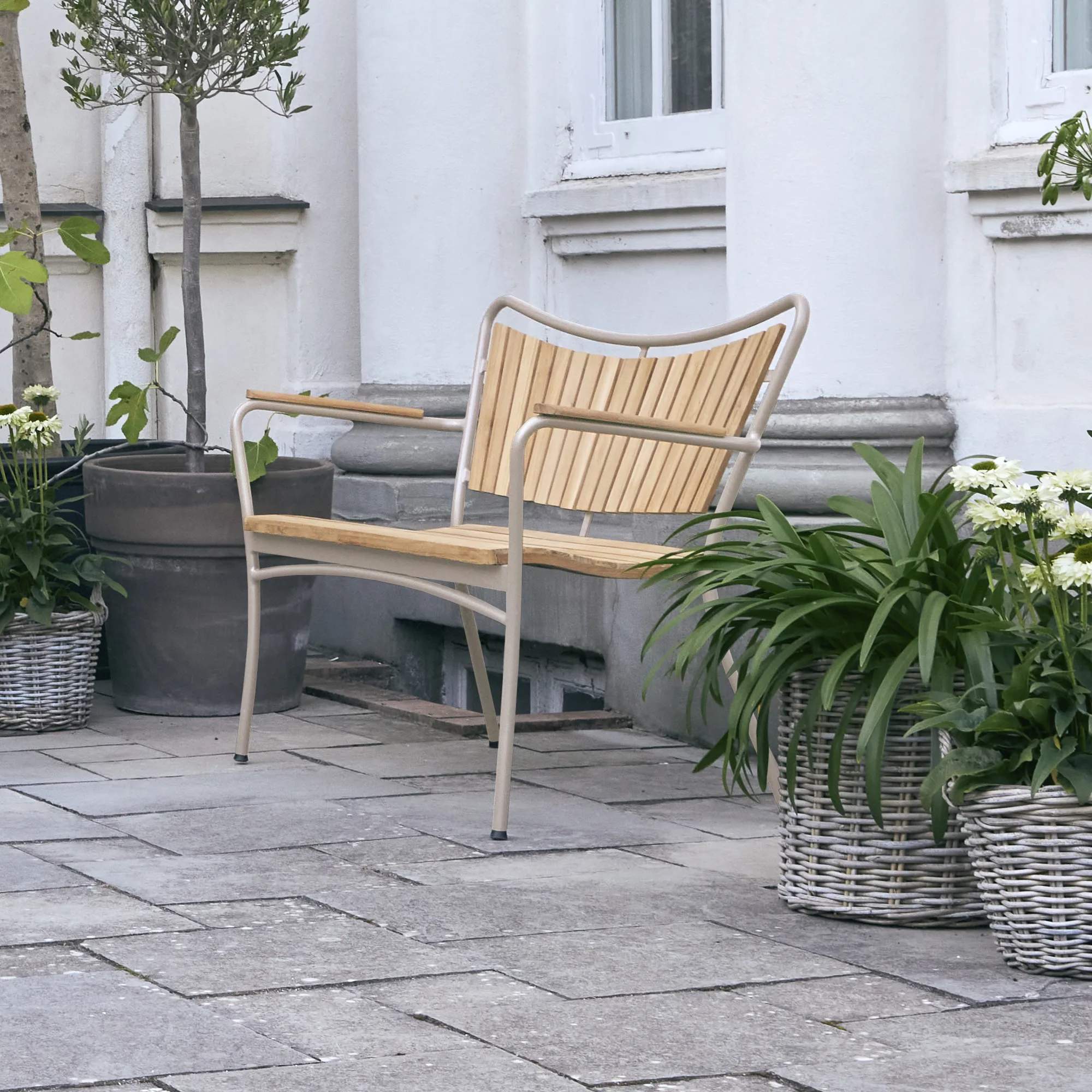 Mandalay Havebænke Marguerit Havebænk i Taupe, 112 cm, 2