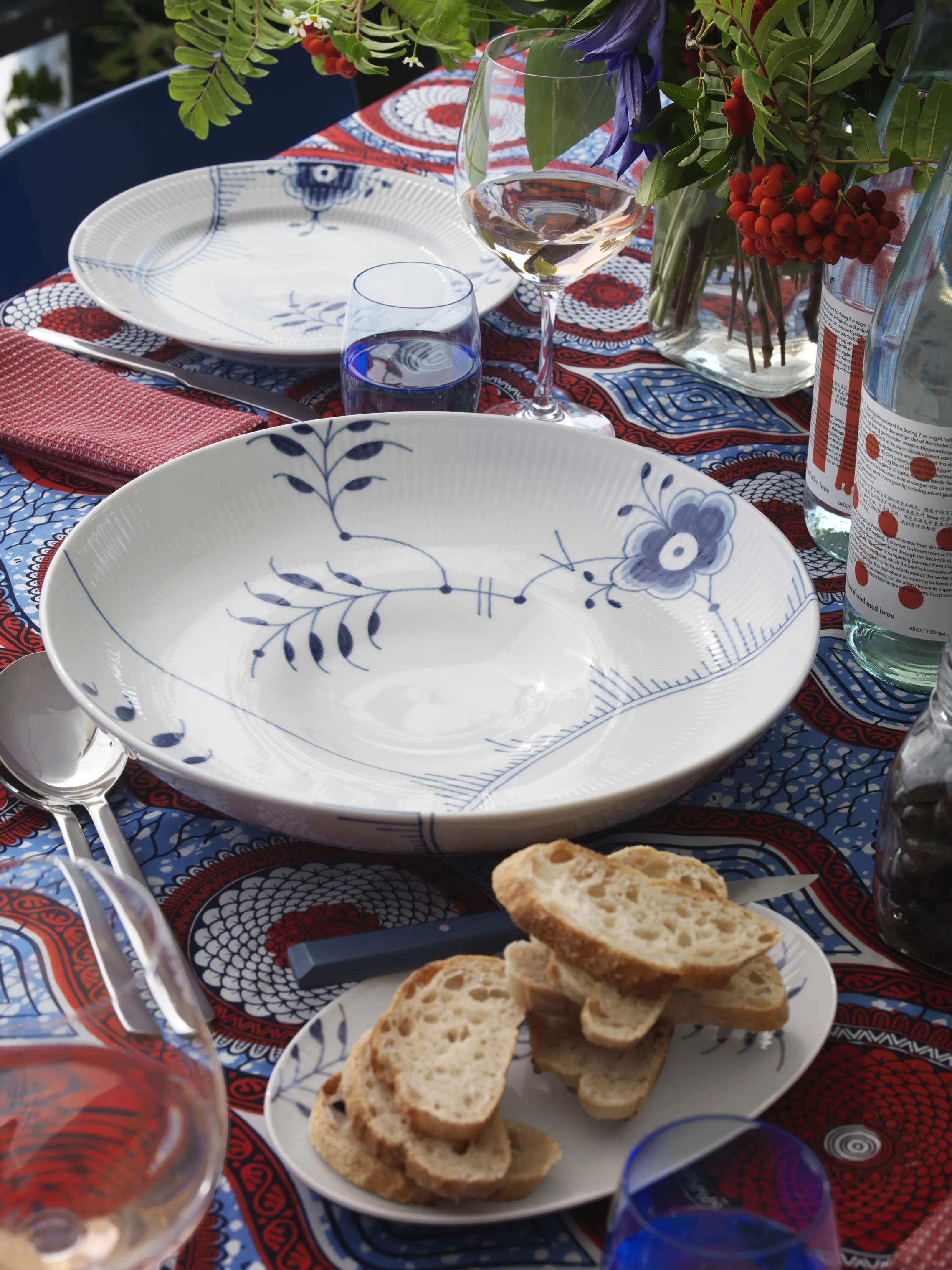 Royal Copenhagen Serveringsfade Blå Mega Riflet Fad i 34 cm, 5