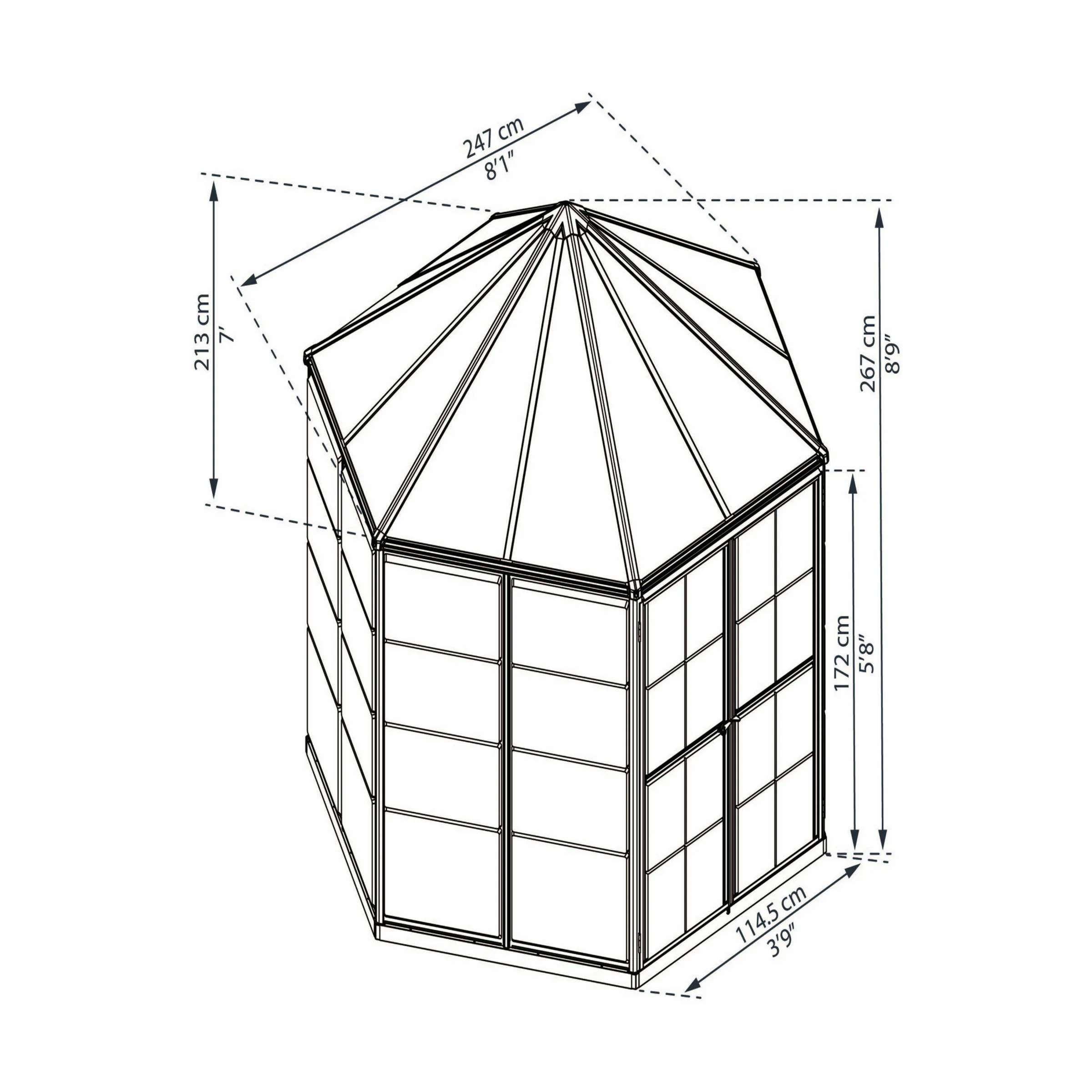 Canopia by Palram Drivhuse Drivhus - Hexagonal i Antracitgrå, 4