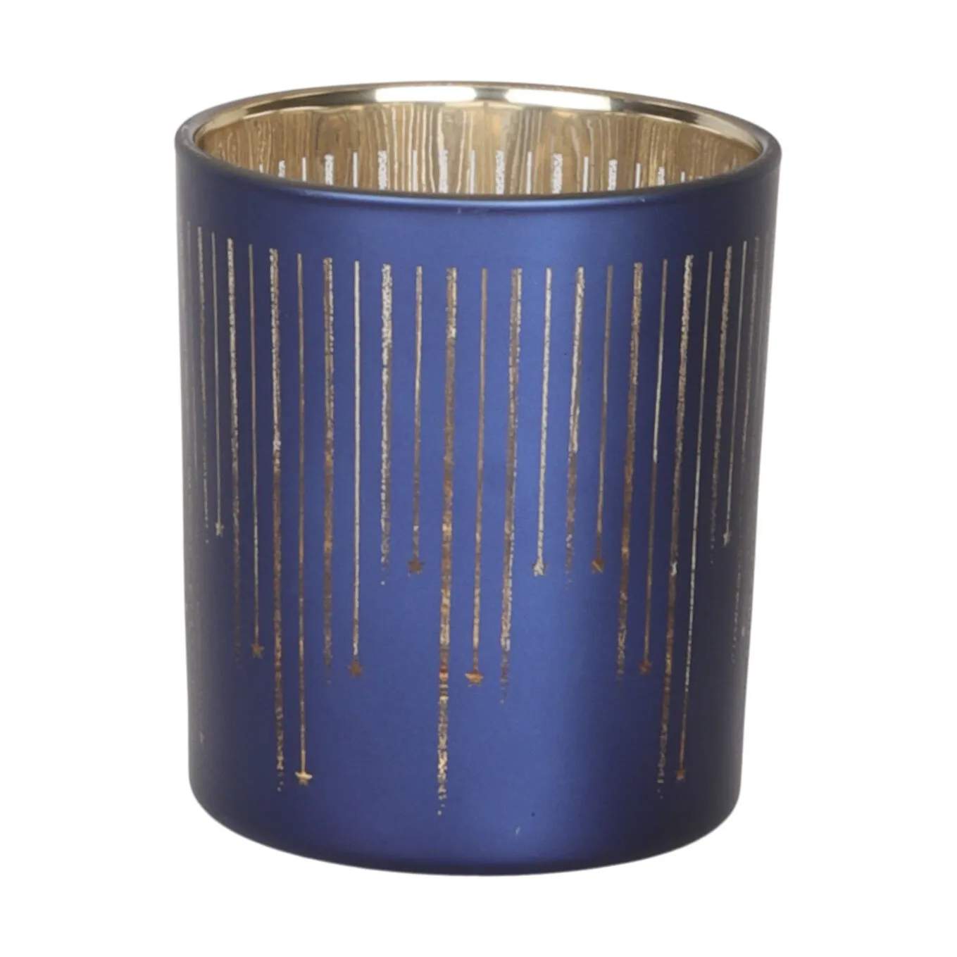 Fyrfadsstage, mørkeblå/guld, large
