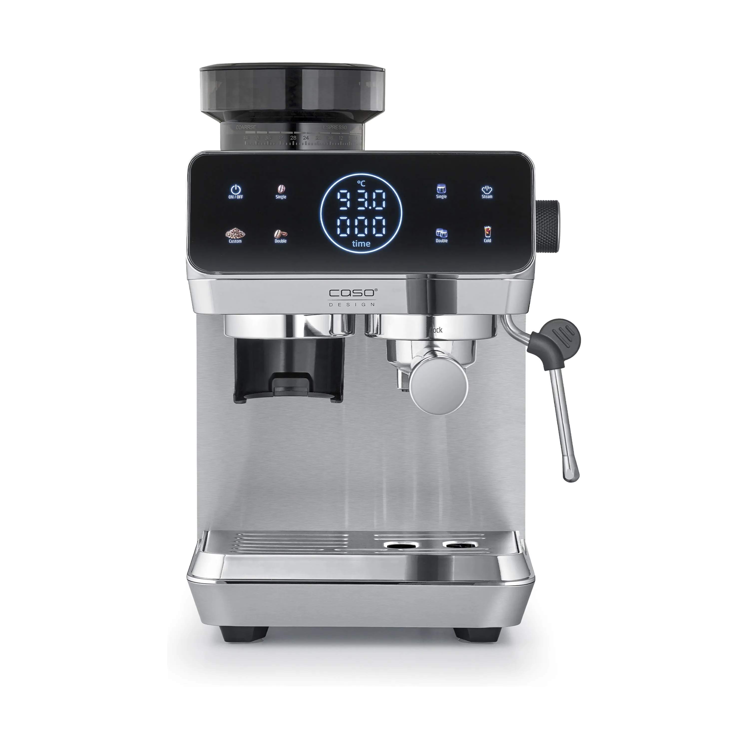 Caso Espressomaskiner Espressomaskine m. kværn i Sølvfarvet, 1