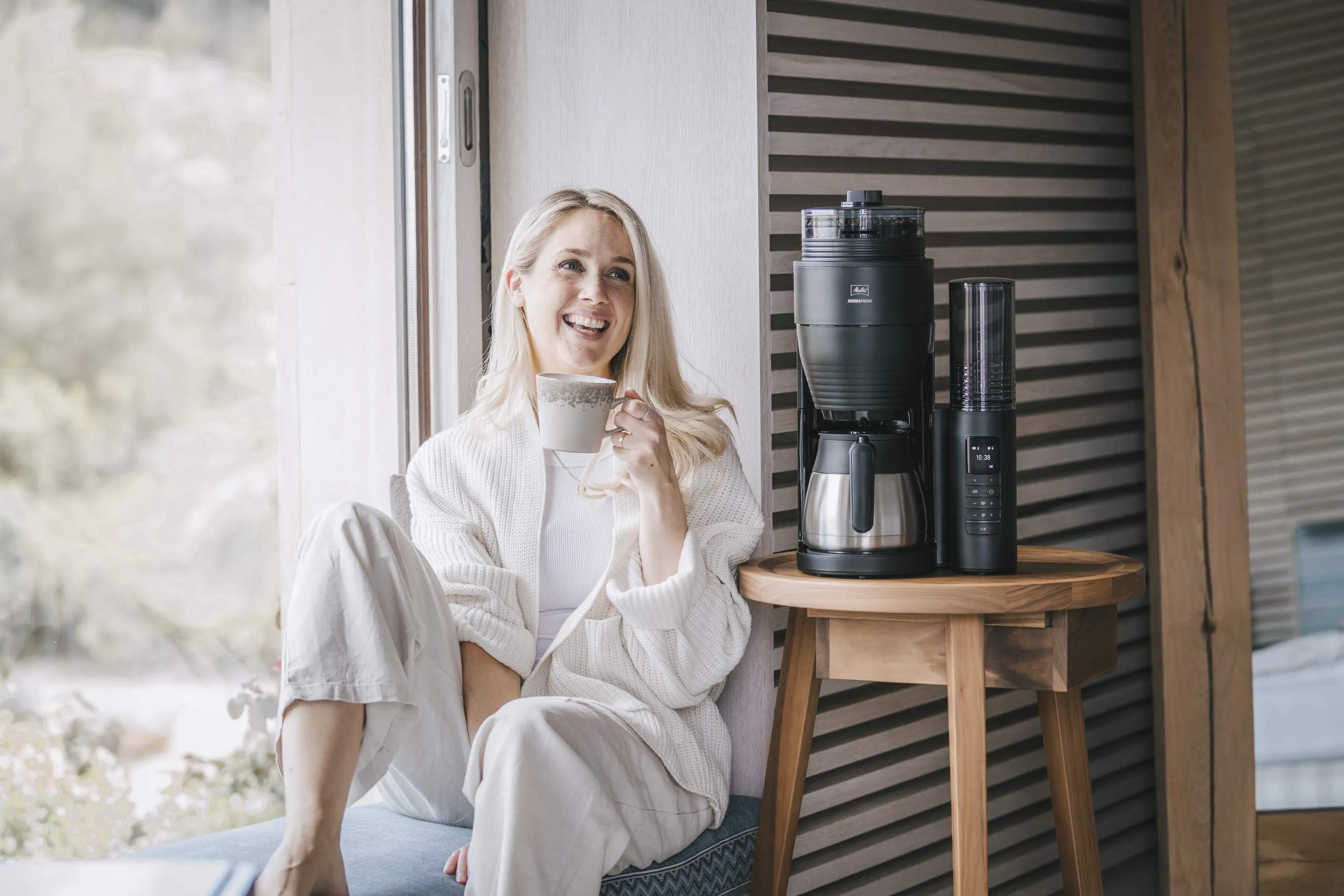 Melitta Kaffemaskiner AromaFresh Therm Pro Kaffemaskine i Sort/stål, 6