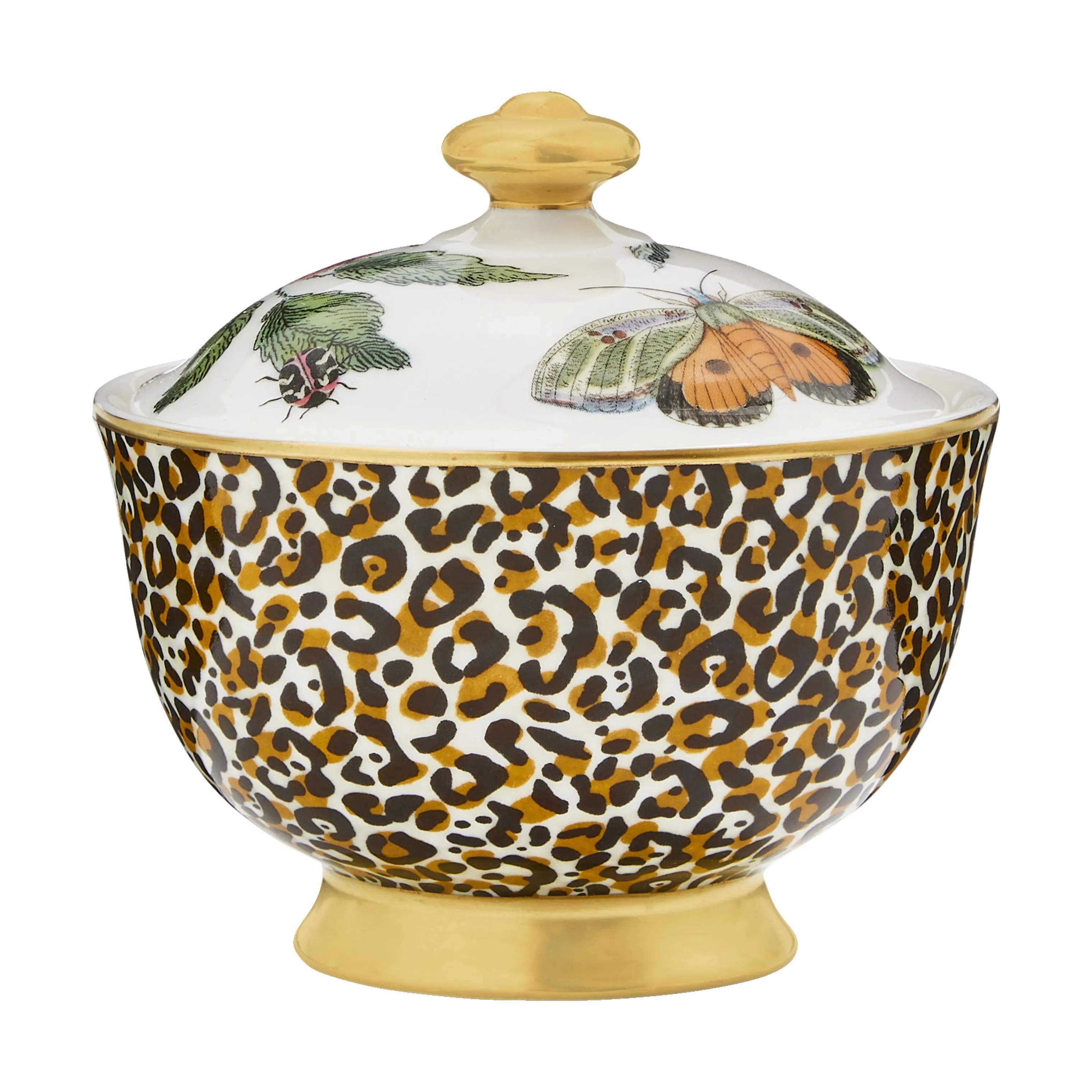 Spode Sukkerskåle Creatures Of Curiosity Sukkerkrukke m. låg i sort/hvid/Lyserød/Grøn/guld, 1