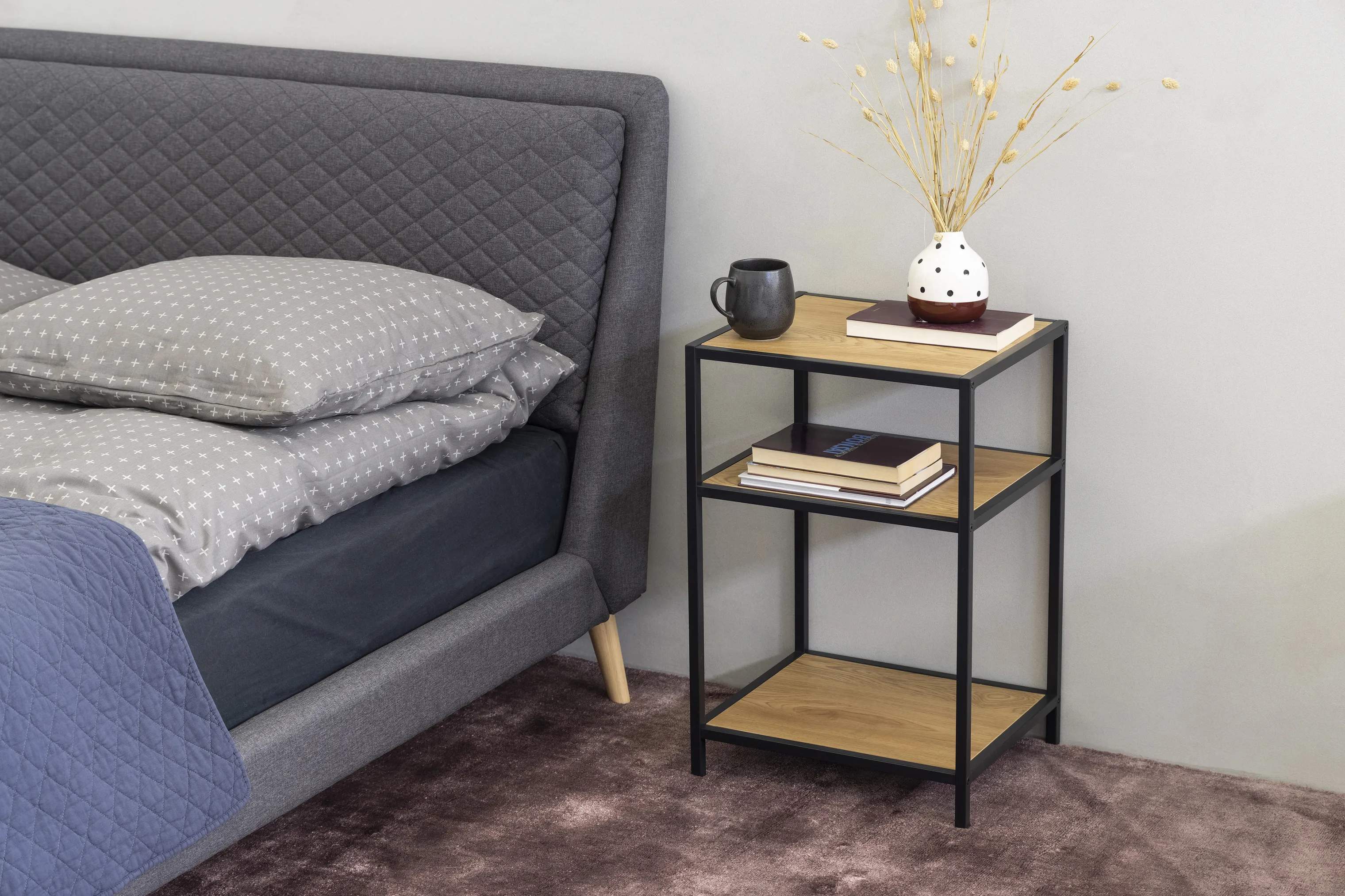 CASA Living Sengeborde Seaford Natbord i natur/sort, 2