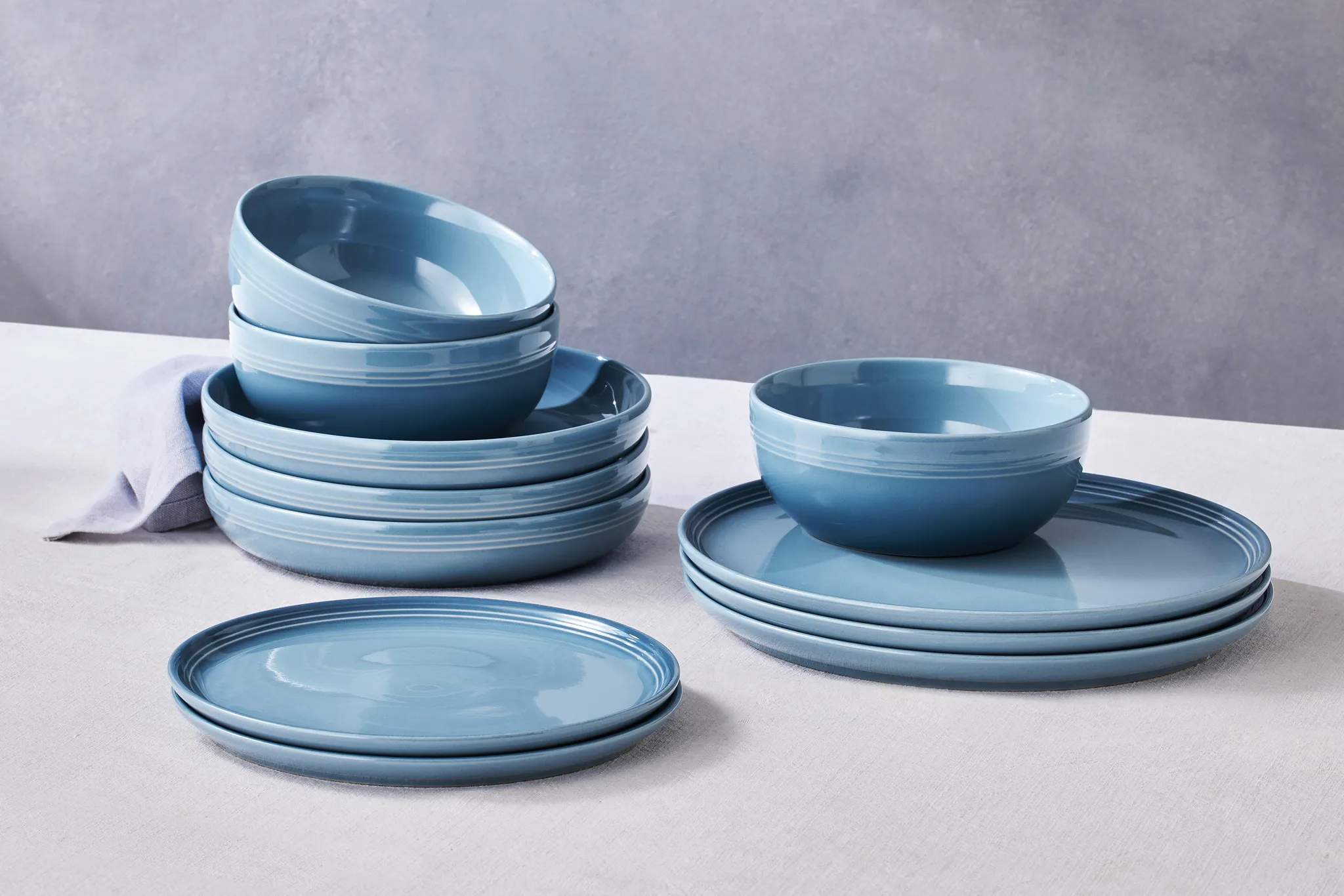 Le Creuset Frokosttallerkener Coupe Collection Coupe Frokosttallerken i Chambray, 22 cm, 4