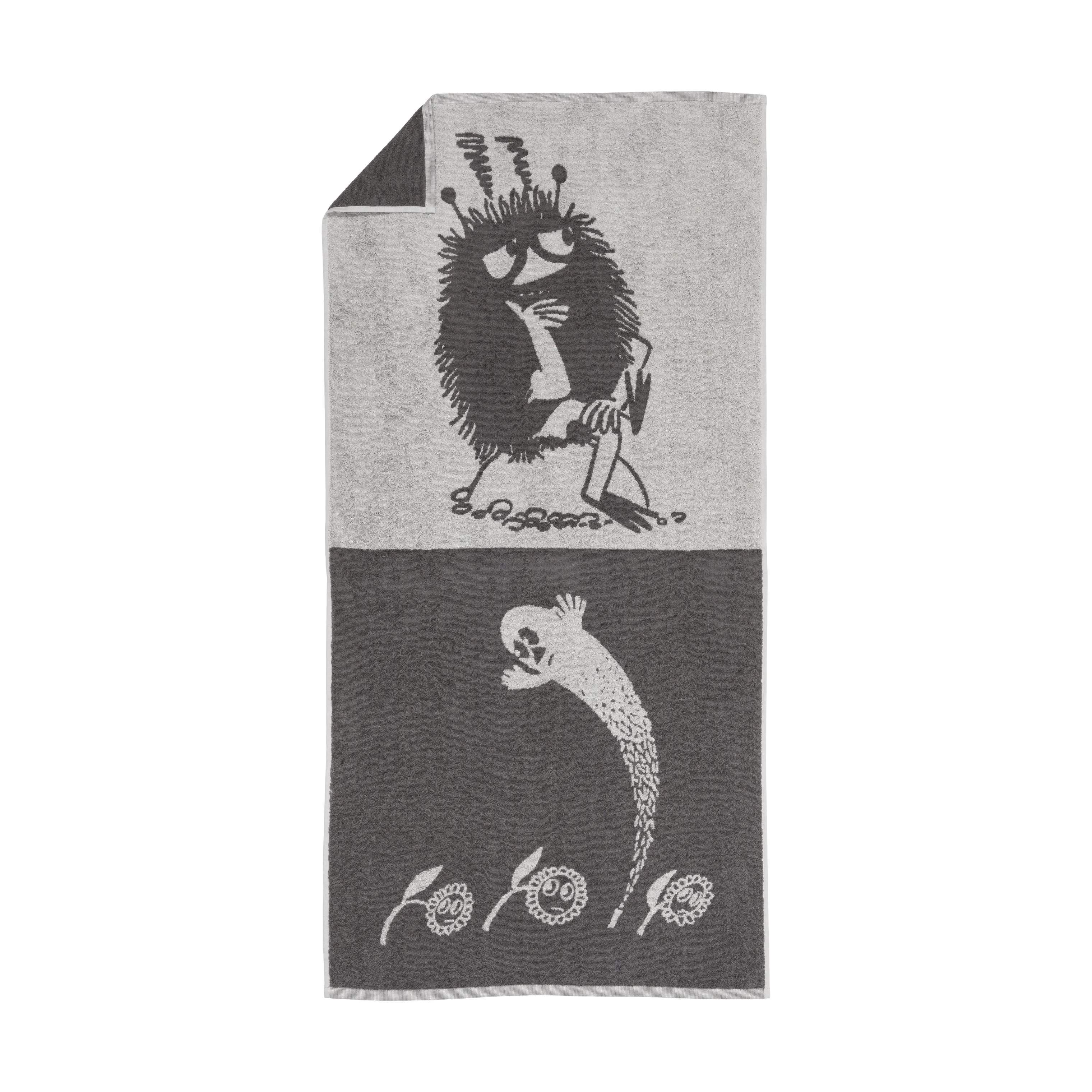 Moomin Arabia Håndklæder Arabia Badeværelse Badehåndklæde - Sniff i Sort/Hvid, B70 x L140 cm, 1
