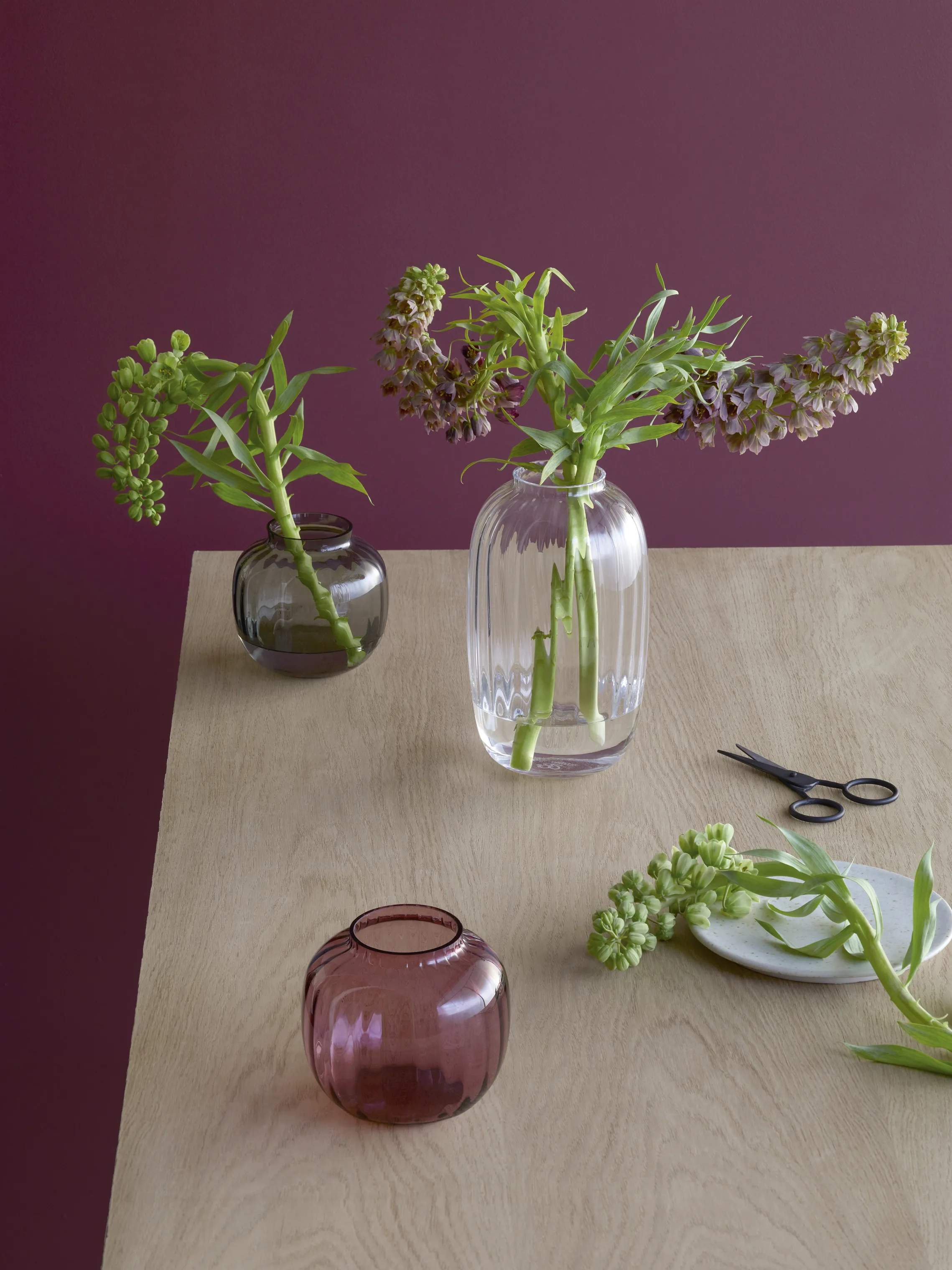 Holmegaard Vaser Primula Vase i Blomme, 12,5 cm, 2