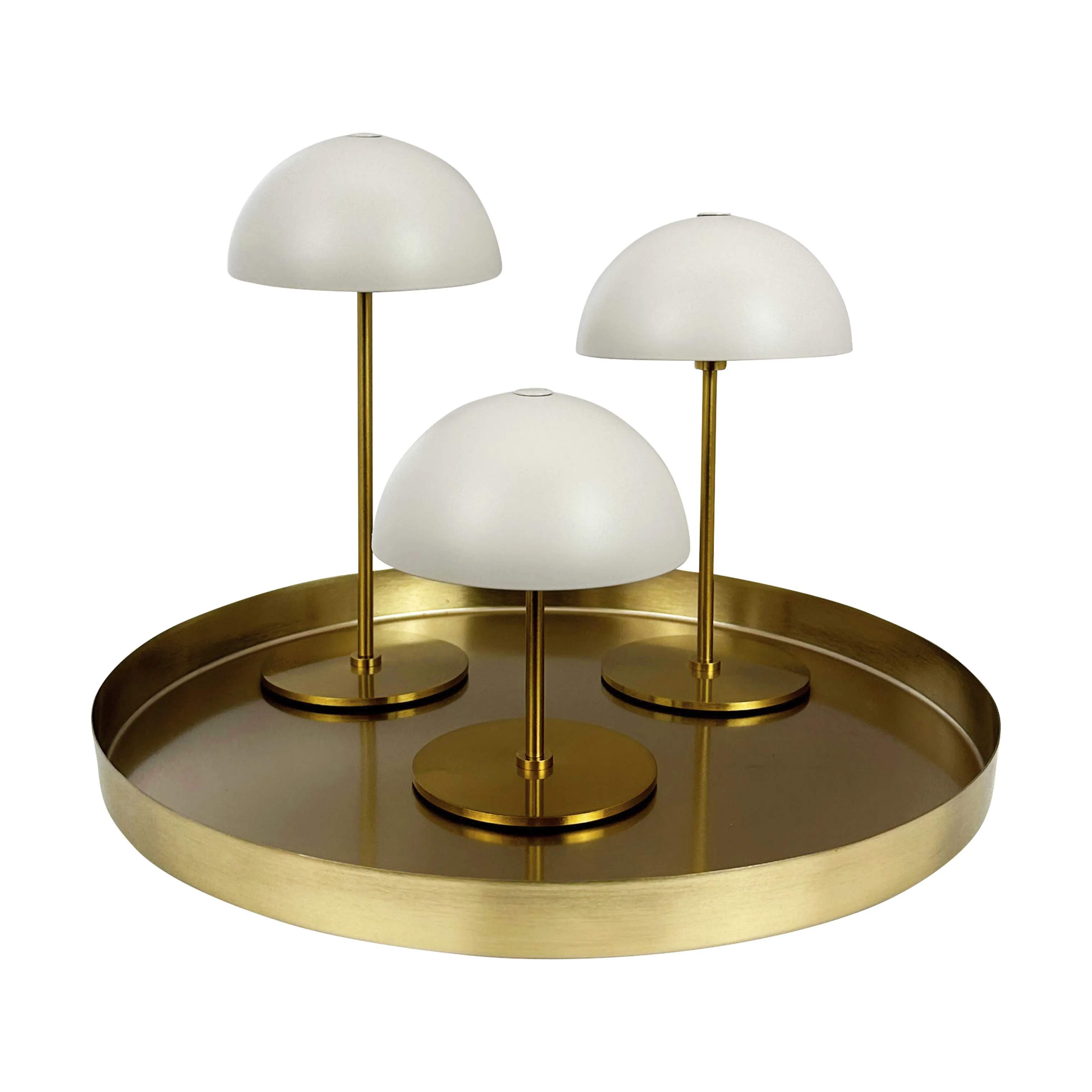 Dyberg Larsen Bordlamper Along LED Bordlampesæt - 4 dele i Beige/ Messing, 1
