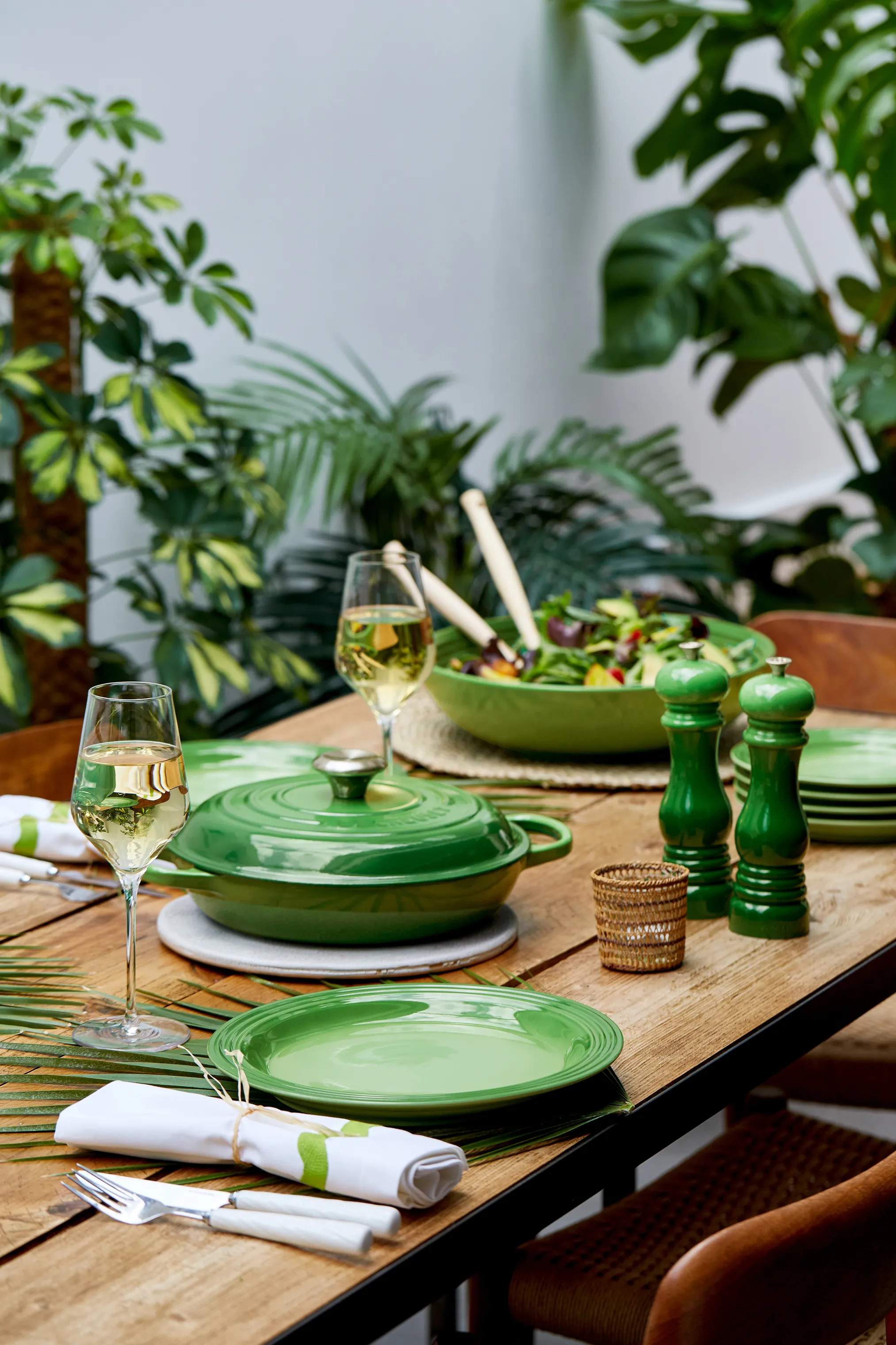 Le Creuset Middagstallerkener Signature Middagstallerken i Bamboo Green, 27 cm, 2