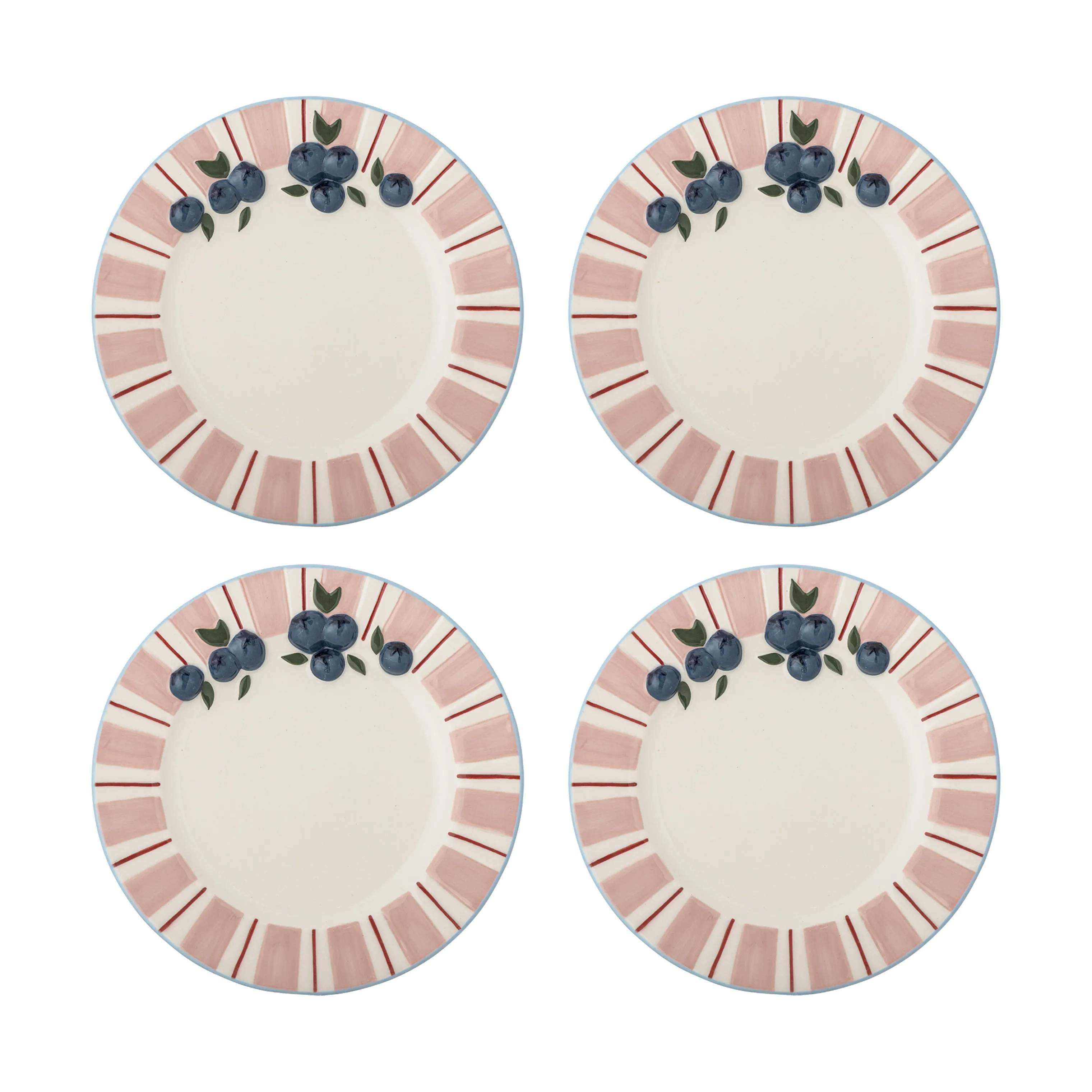 Bloomingville Frokosttallerkener Carry Tallerken - 4 stk. i Lyserød, 1