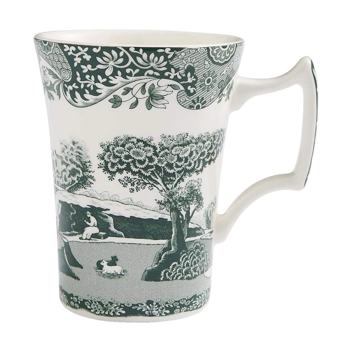 Spode Krus og kopper med hank Heritage Green Italian Krus i Grøn/hvid, 1