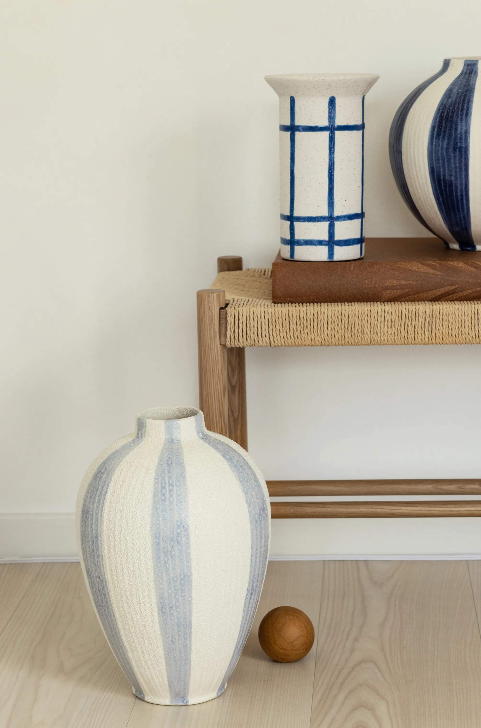 CASA Living Vaser Vase i Creme/blå, 3