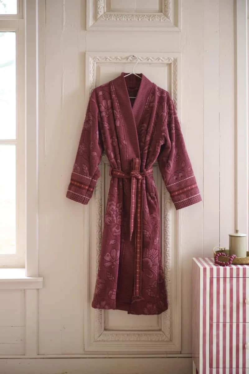 PIP Studio Morgenkåber Jasmin Jacquard Badekåbe i Pink, Str. XXL, 5