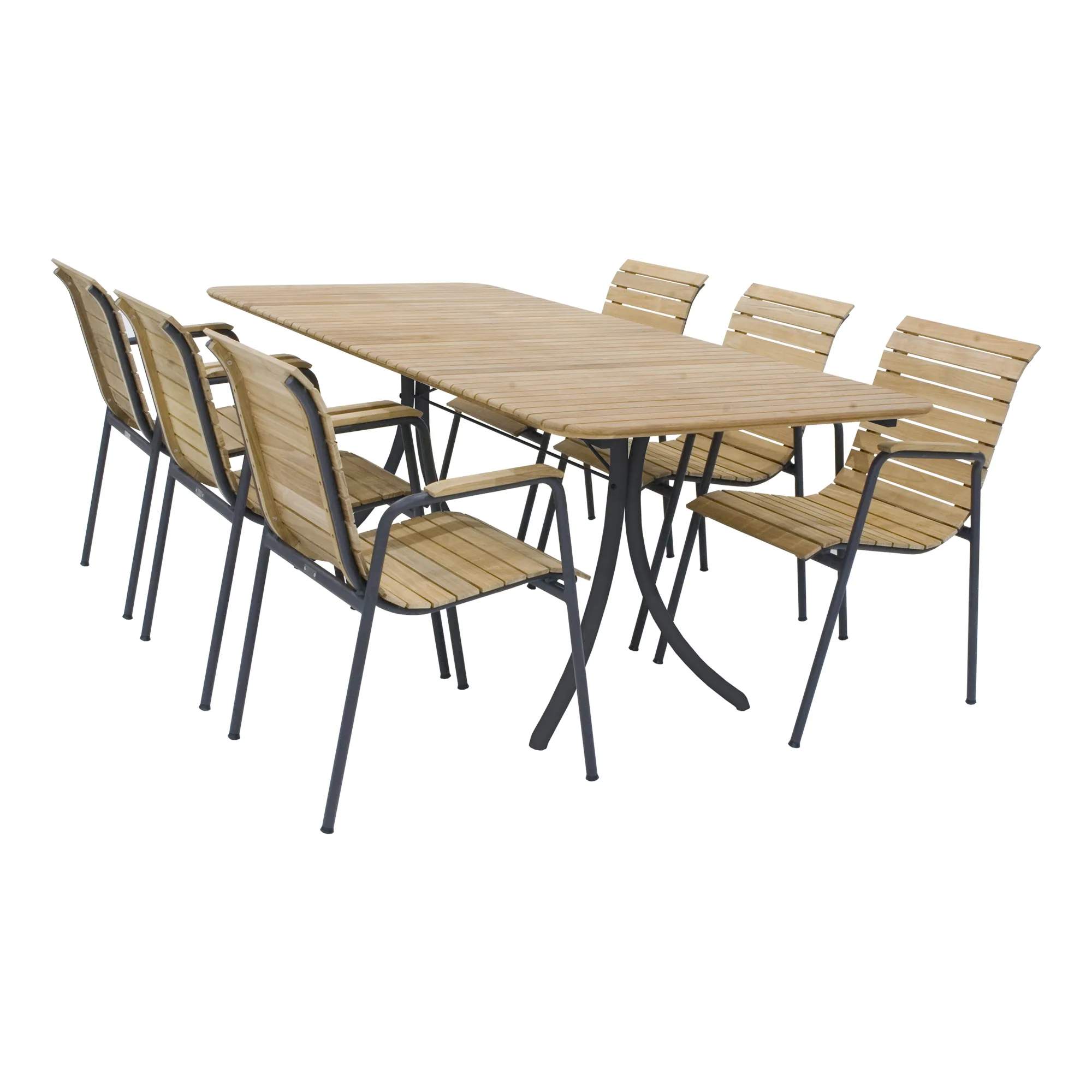 Bellevue Havemøbelsæt - 1 bord og 6 stole
