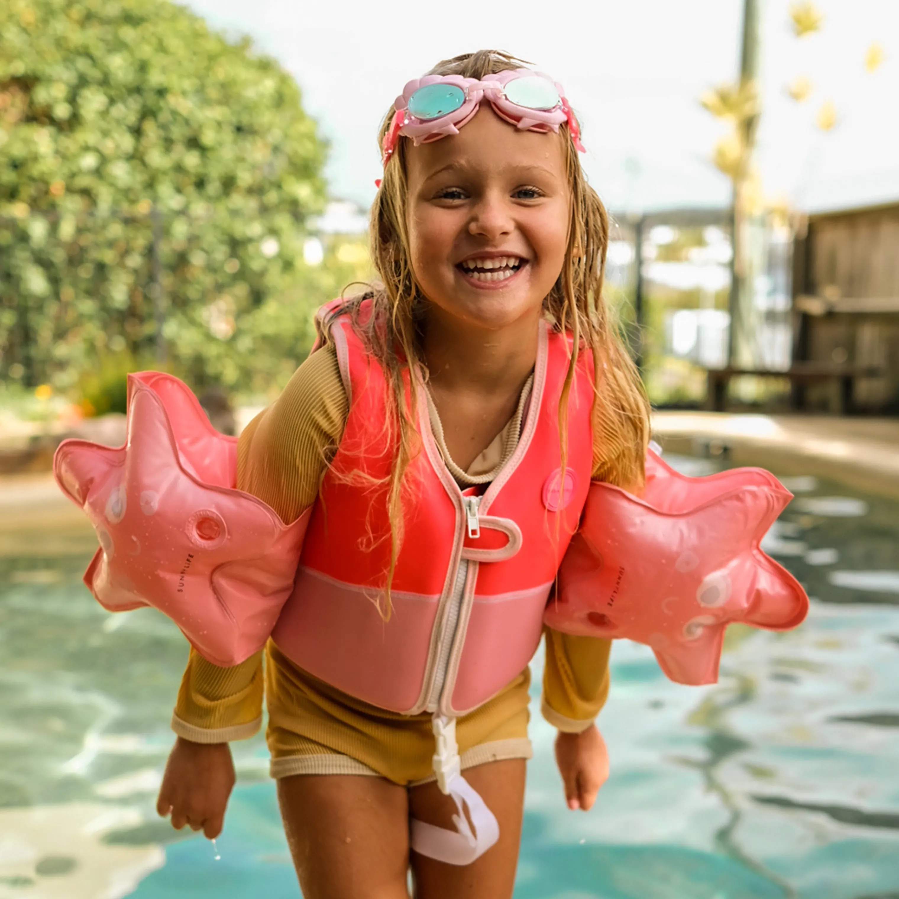 Sunnylife Badeudstyr Svømmevest - Melody Mermaid i Lyserød, 1-2 år, 2