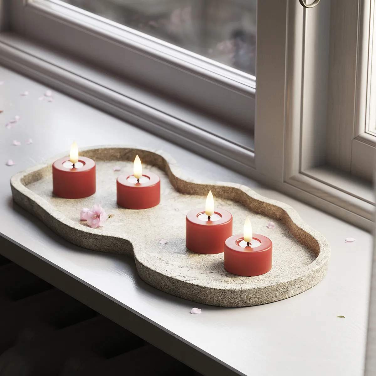 Deluxe Homeart LED-lys Real Flame LED Fyrfadslys - 2 stk. i Bordeaux , 6,1 cm, 4