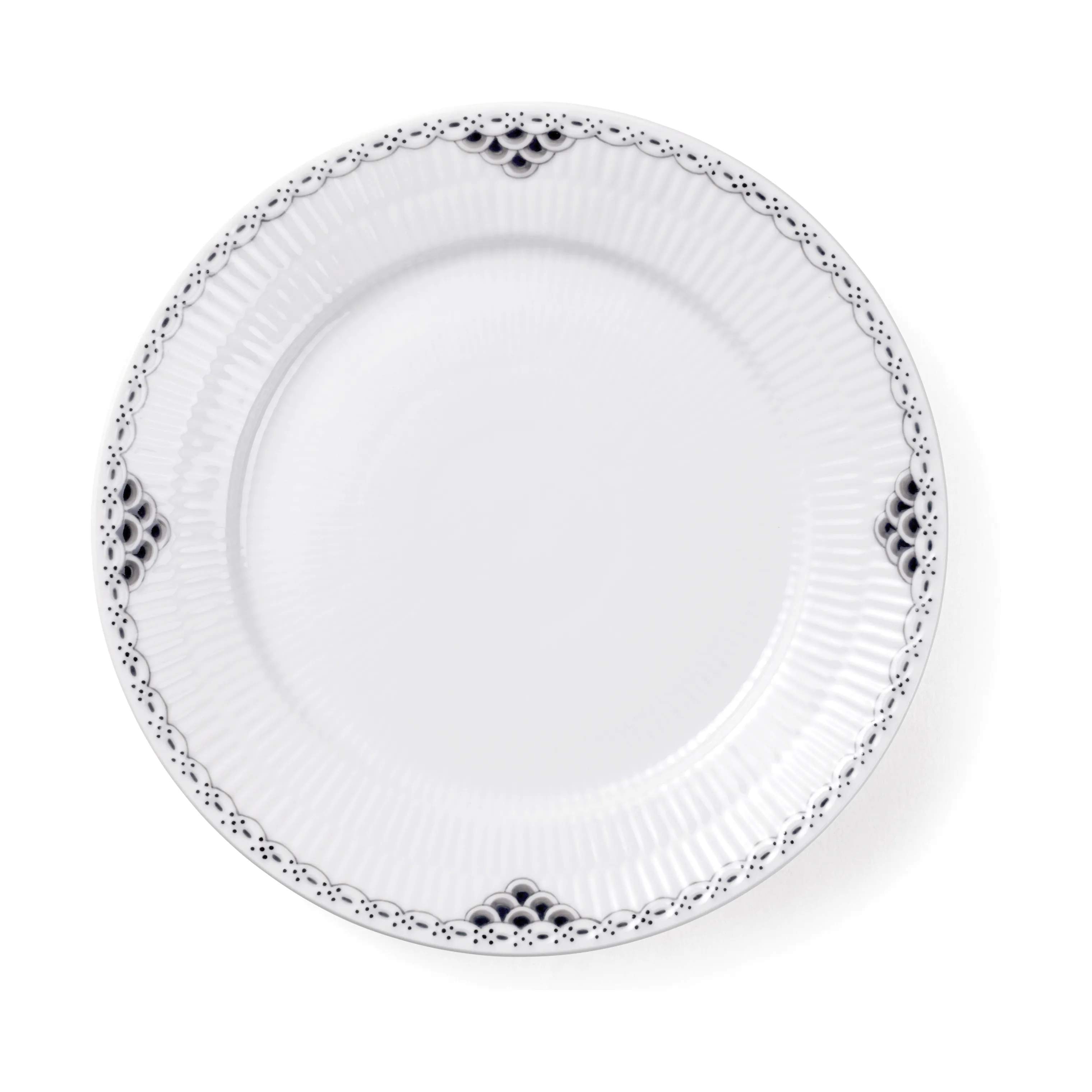 Royal Copenhagen Frokosttallerkener Sort Riflet Blonde Frokosttallerken i 22 cm, 1