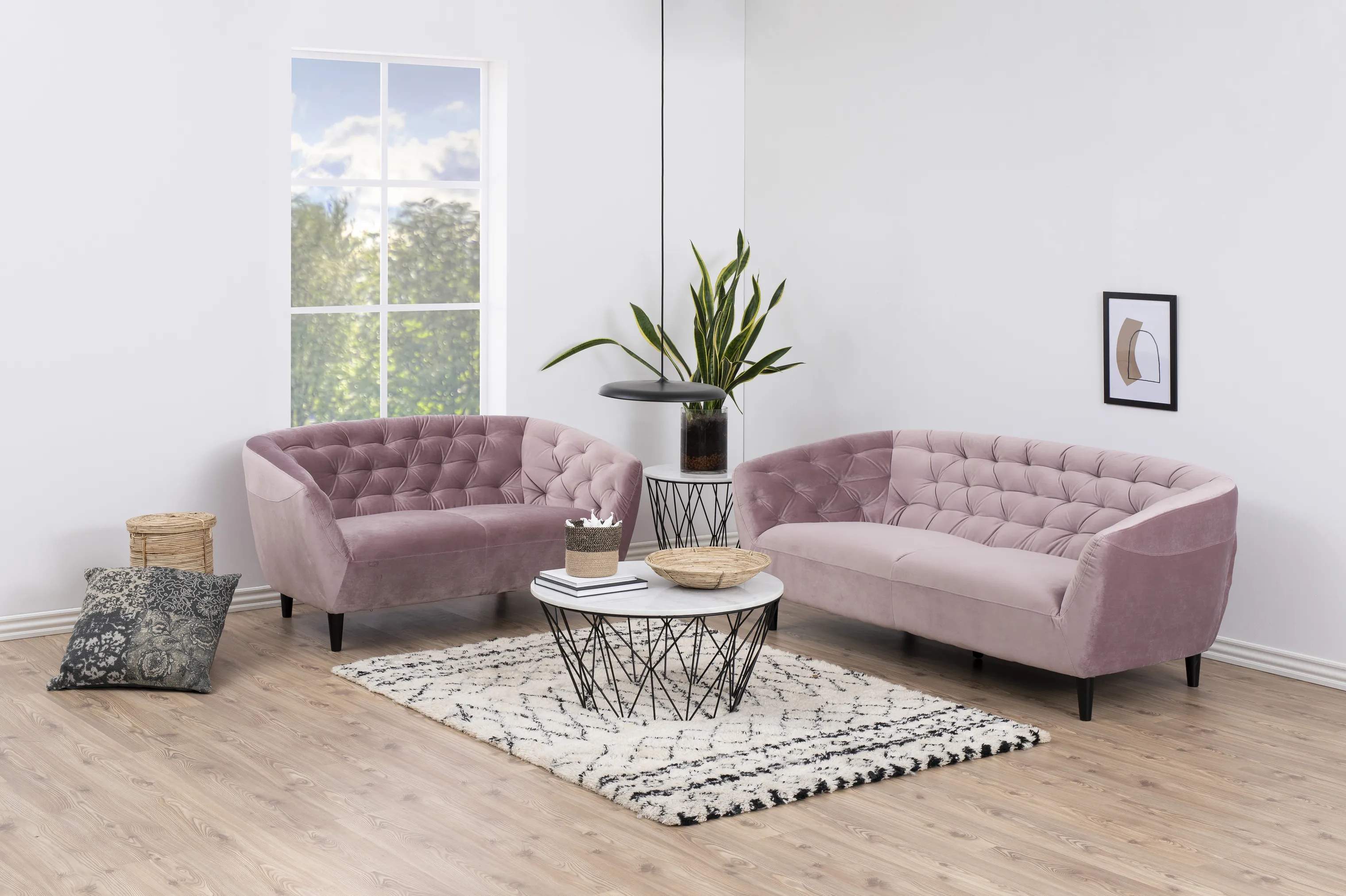 CASA Living Sofaer Ria Sofa i Dusty rose, 150 cm, 3
