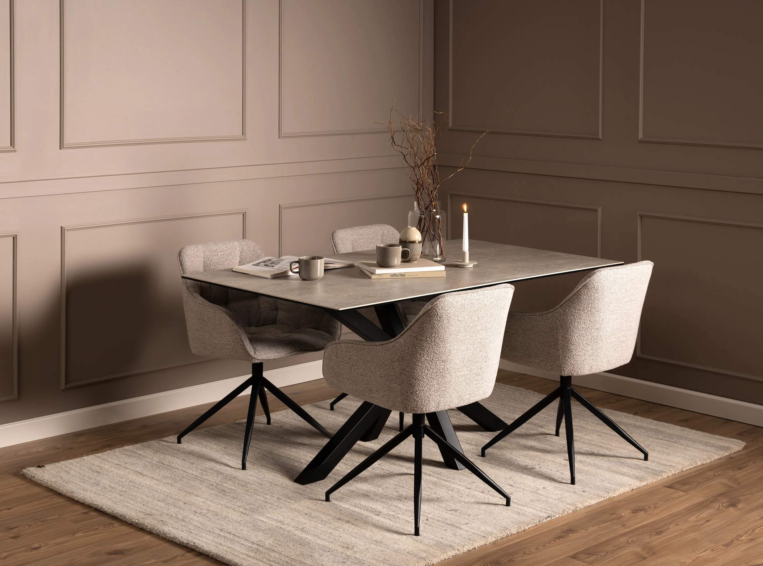 CASA Living Spiseborde Heaven Spisebord i Grå anista, H75,5 x B160 x L90 cm, 5